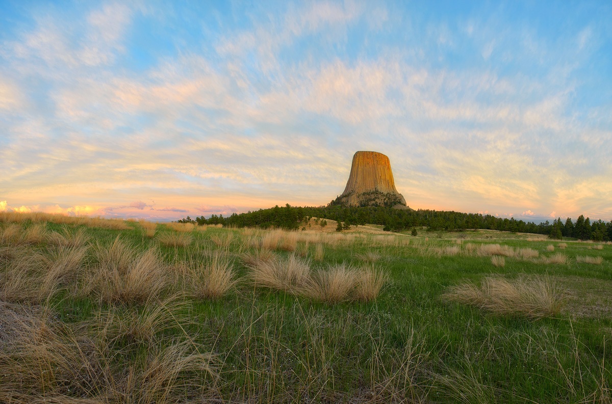 Devil's Tower sunset 4 x vertical pano...