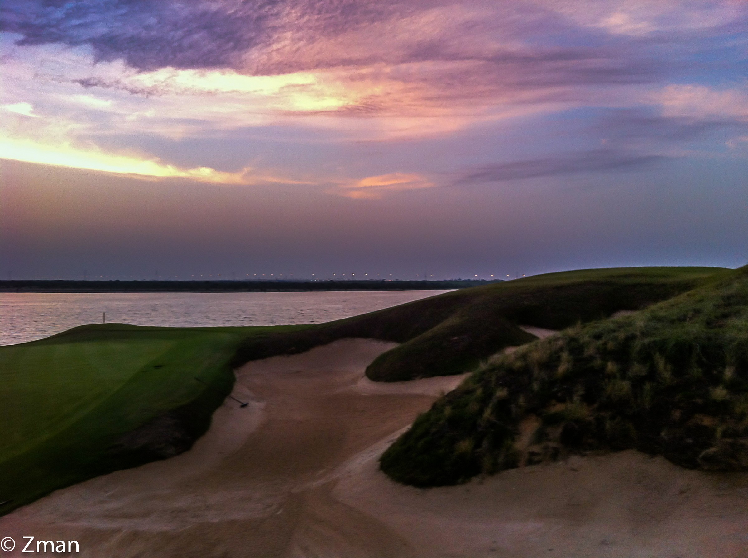 Sunset from The Fairway, Yas Links...