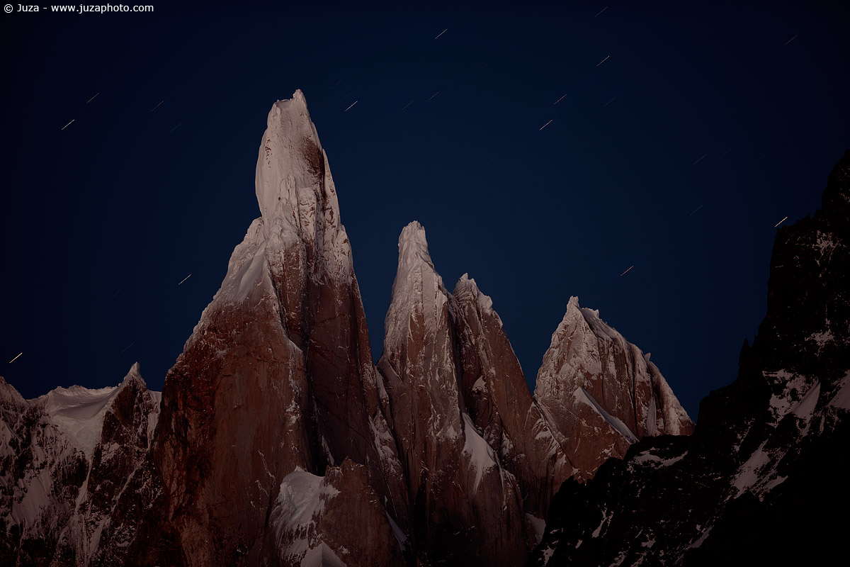 Cerro Torre, night view with stars, 011631...