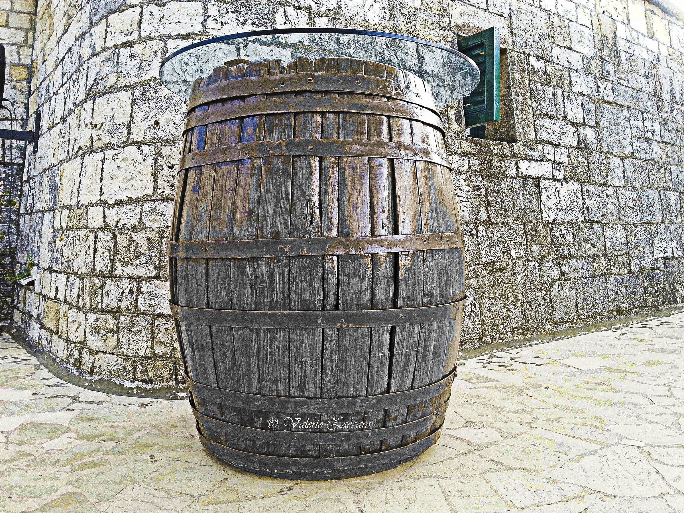 Wooden barrel...