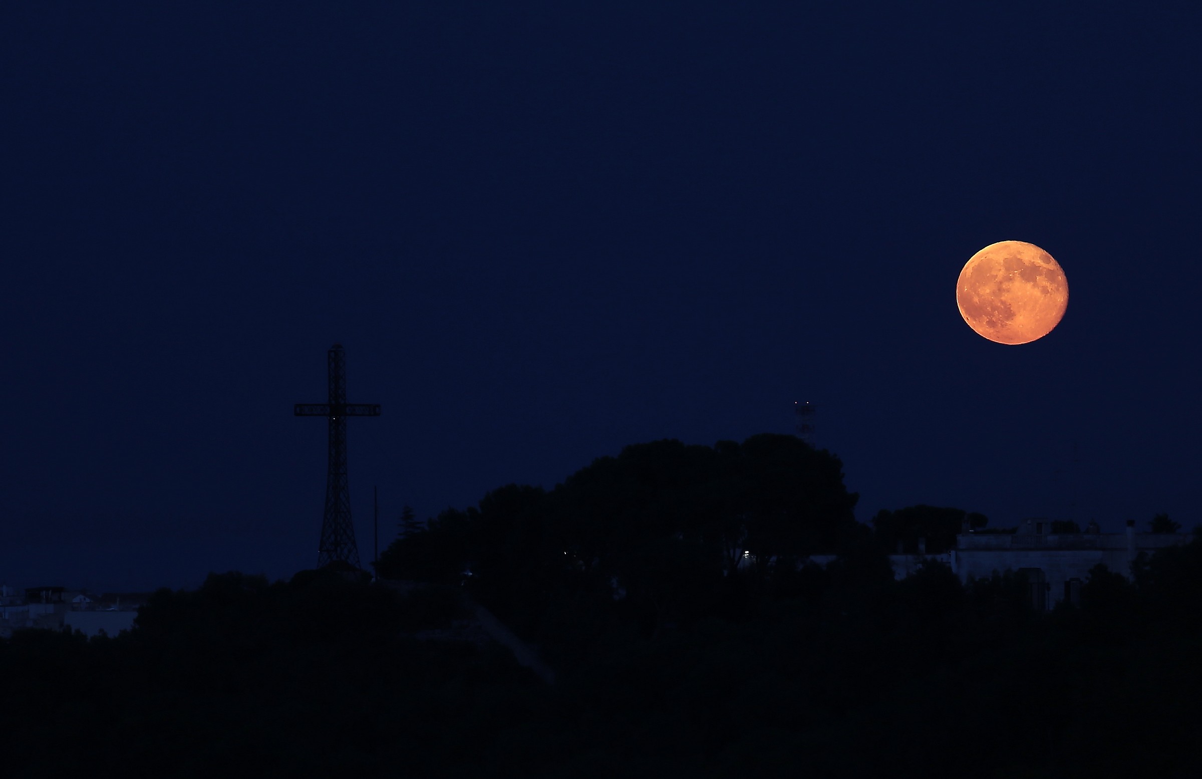 Blue Cross and big moon...