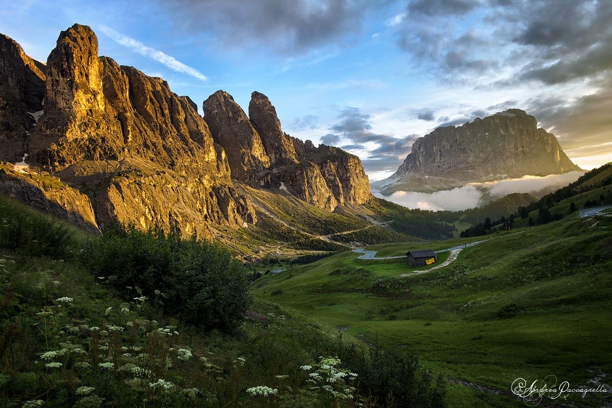 Tramonto al passo Gardena...