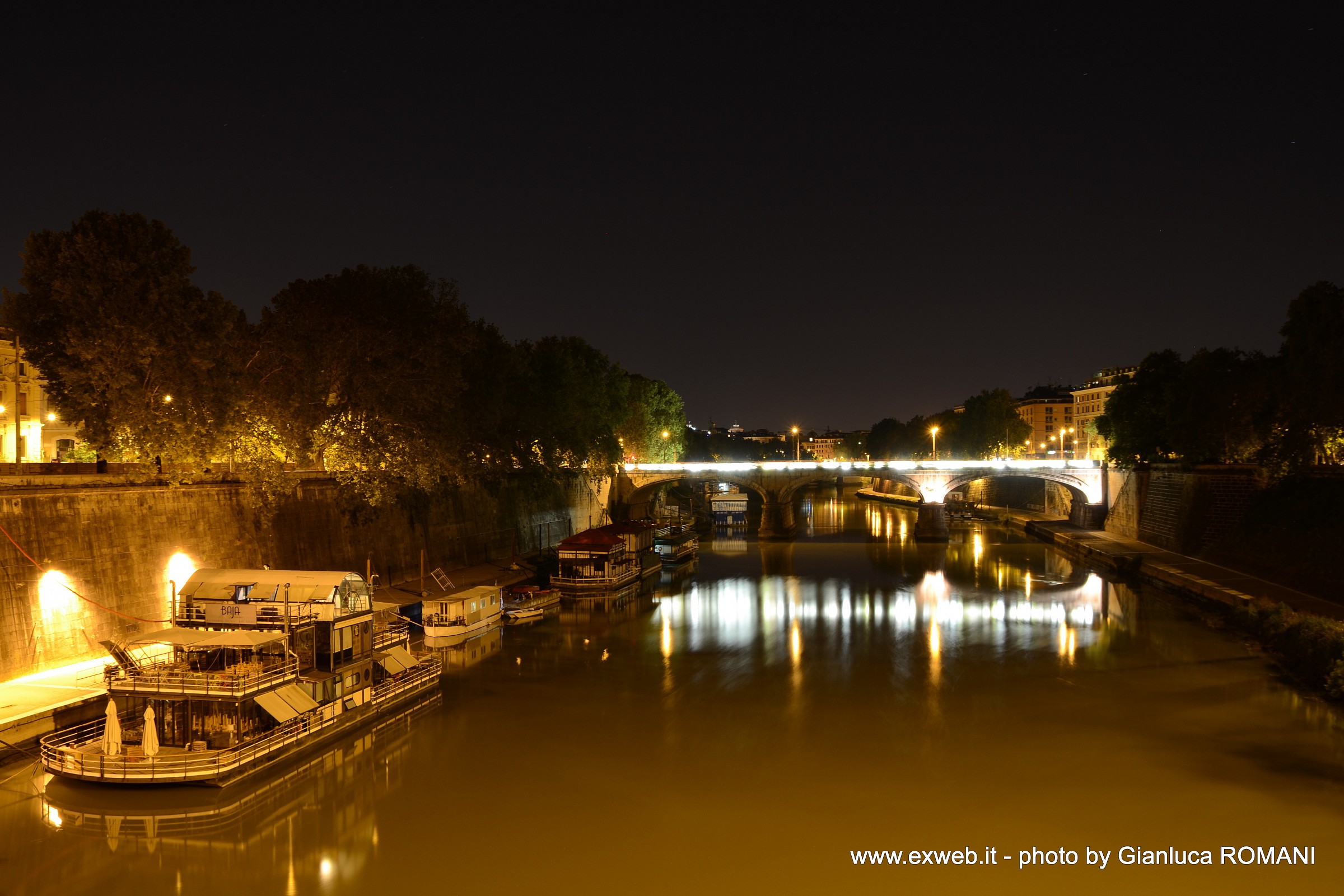 in boats on the Tiber...