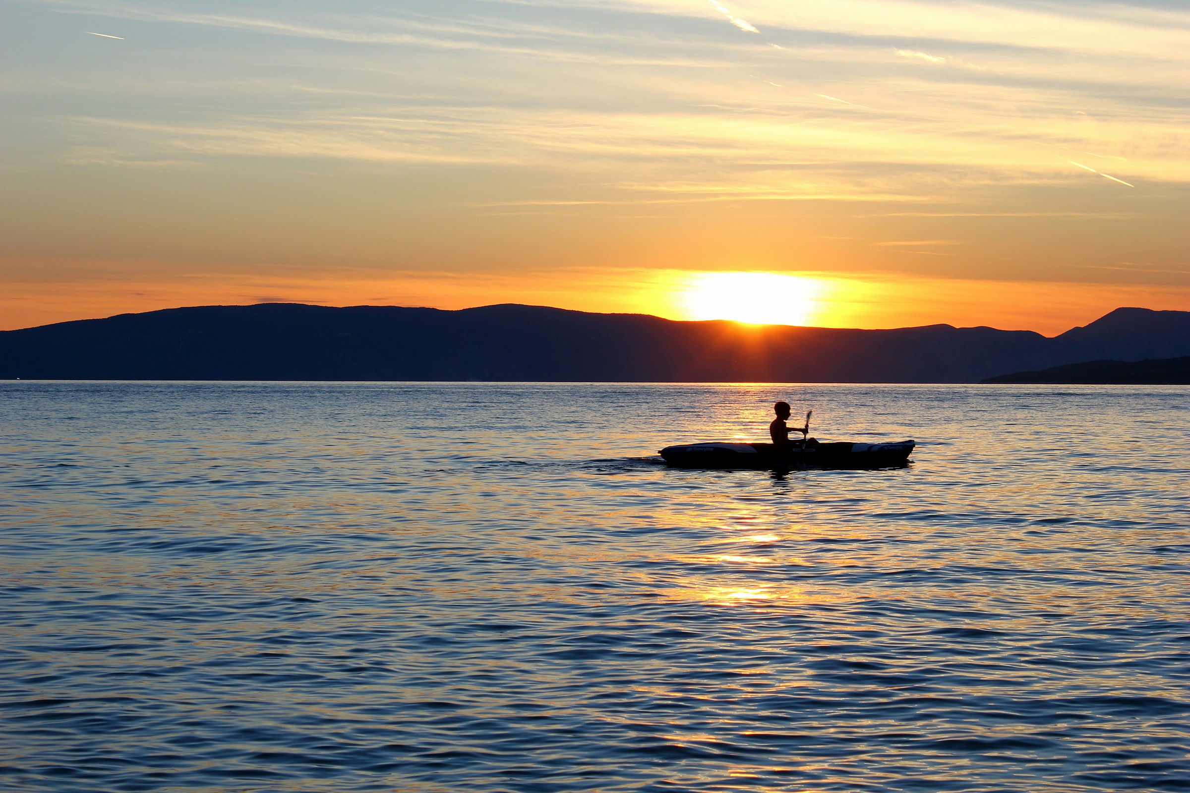 rowing at sunset...