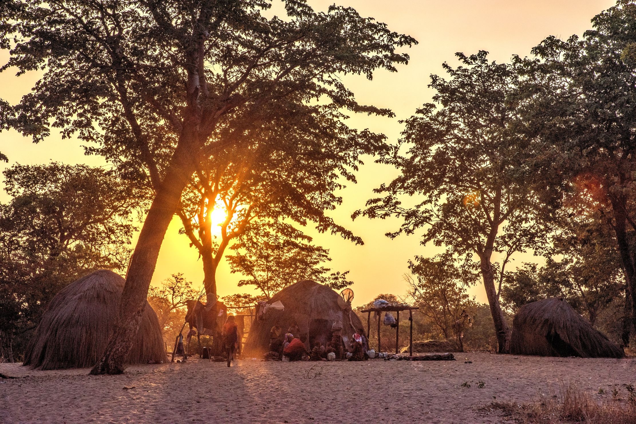 Bushmanland - Village Bushman at sunset...
