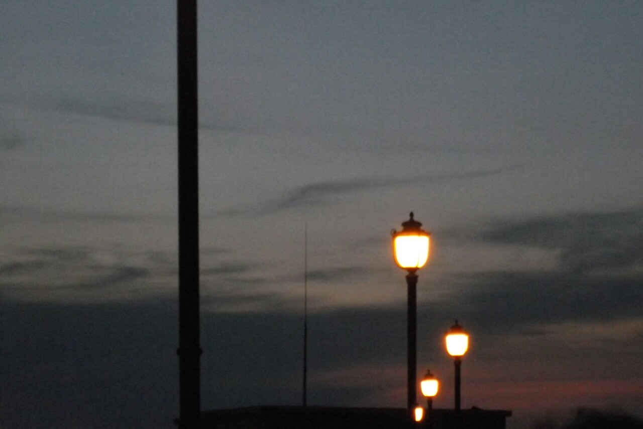 Lampposts the sea...