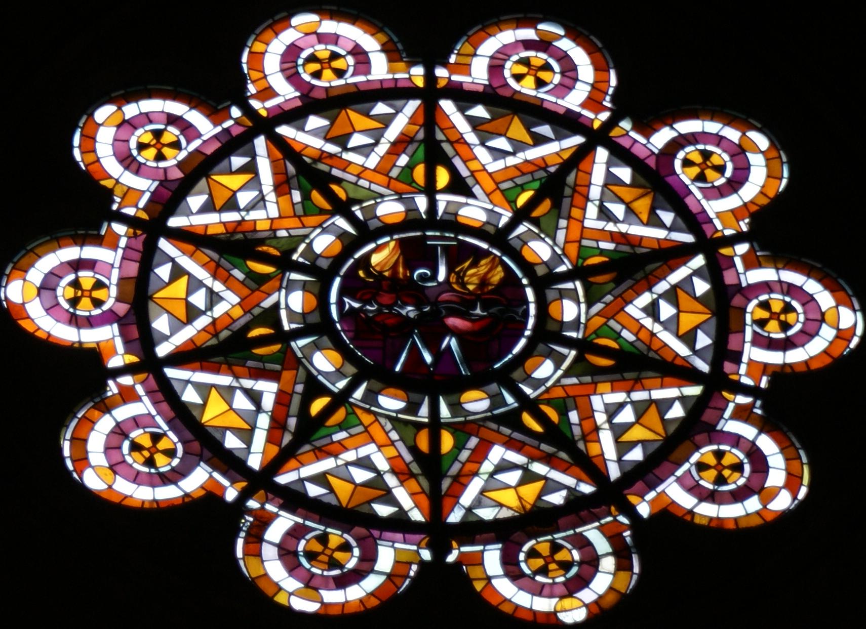 Glass design on the church wall...