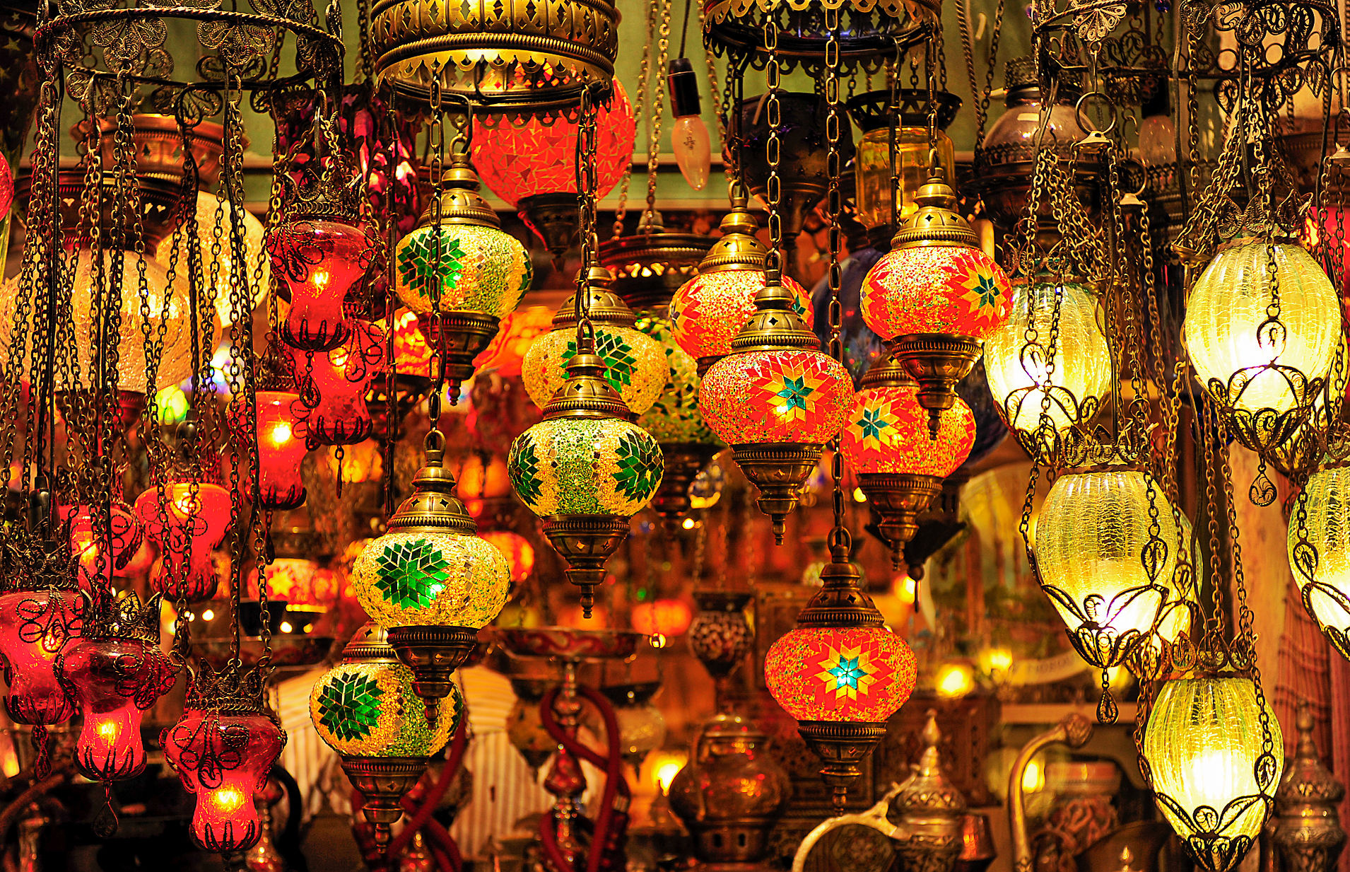 Istanbul-chandeliers in the Grand Bazaar...