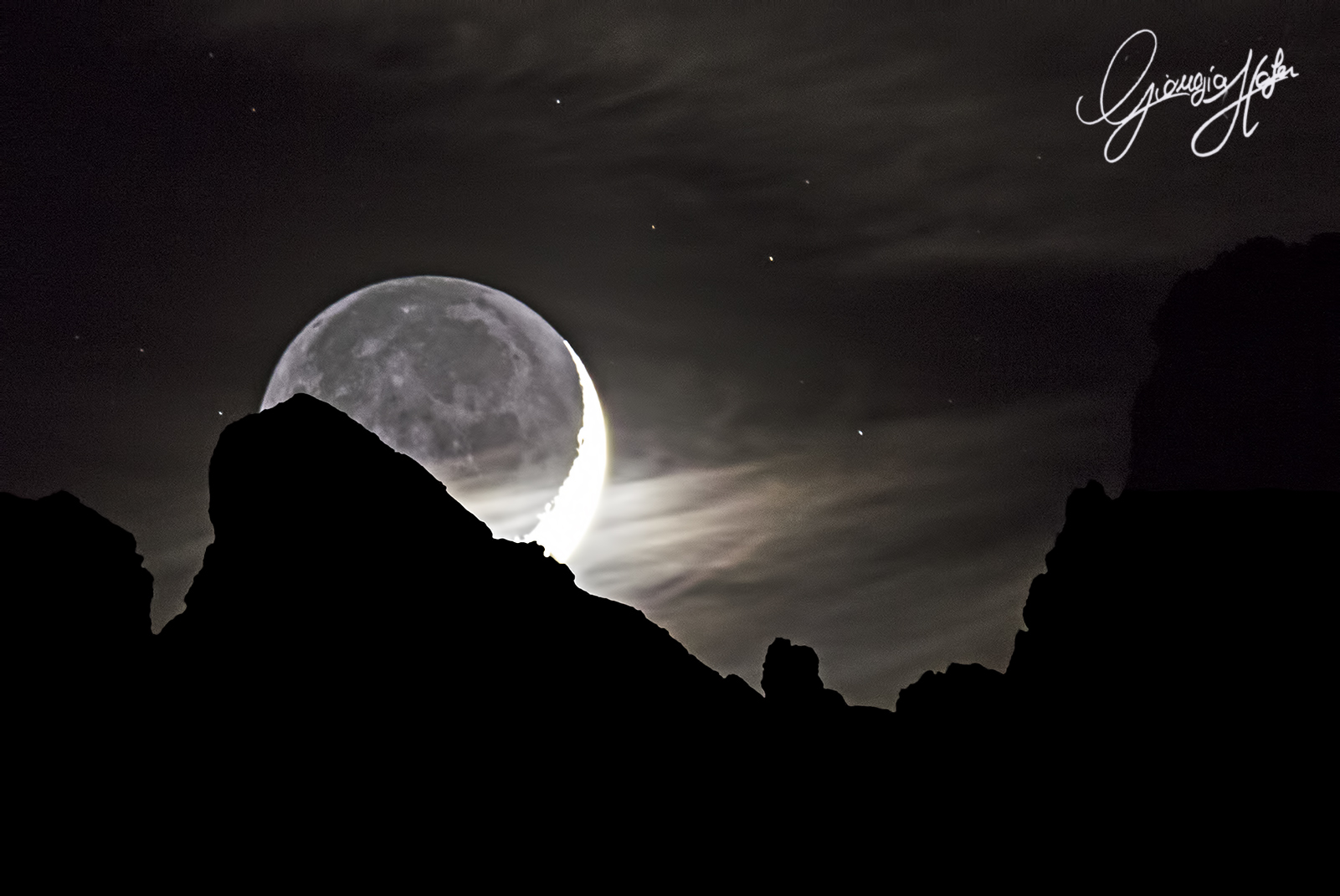 Moon sets behind the Marmarole...