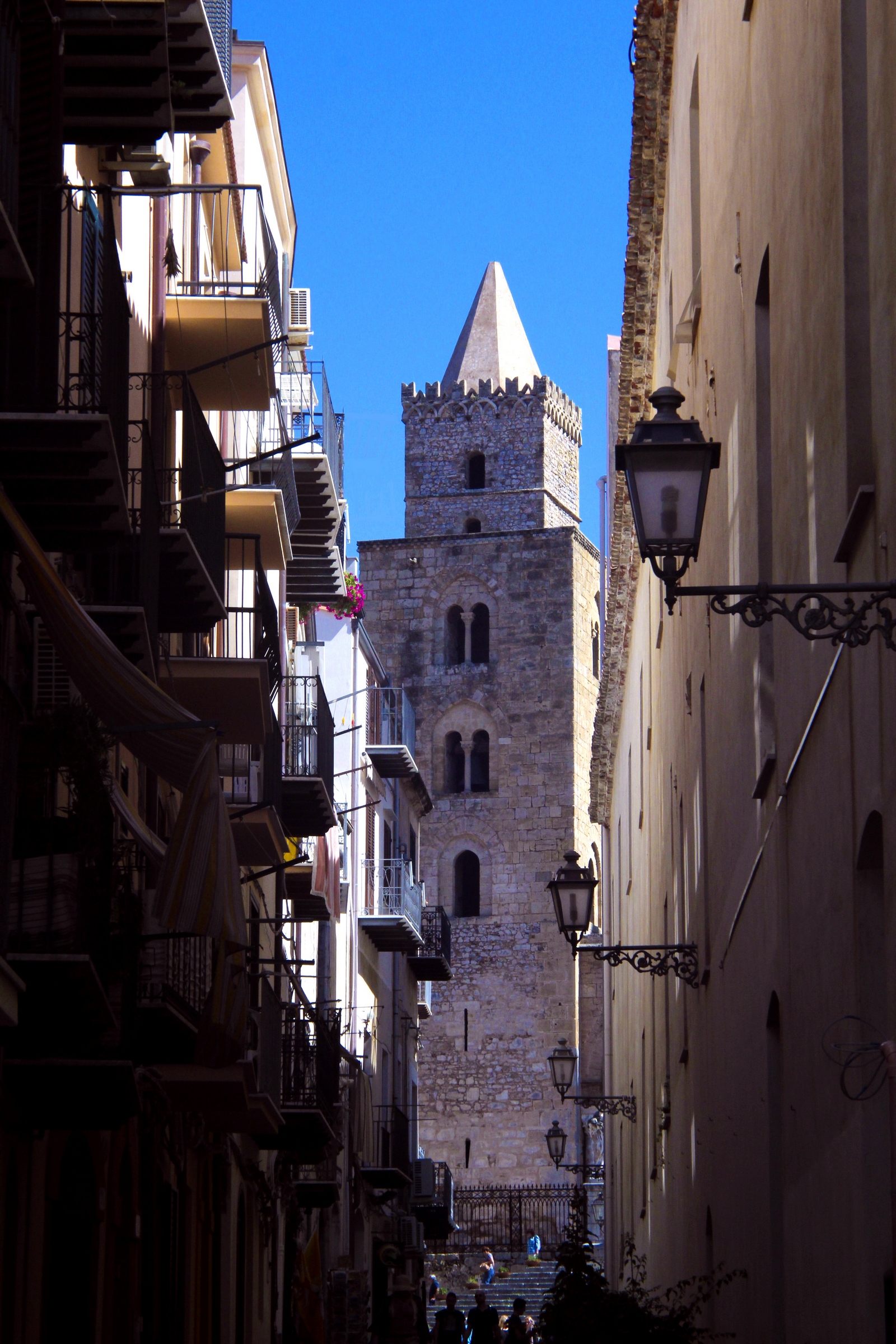 Norman tower of the cathedral cefalù...