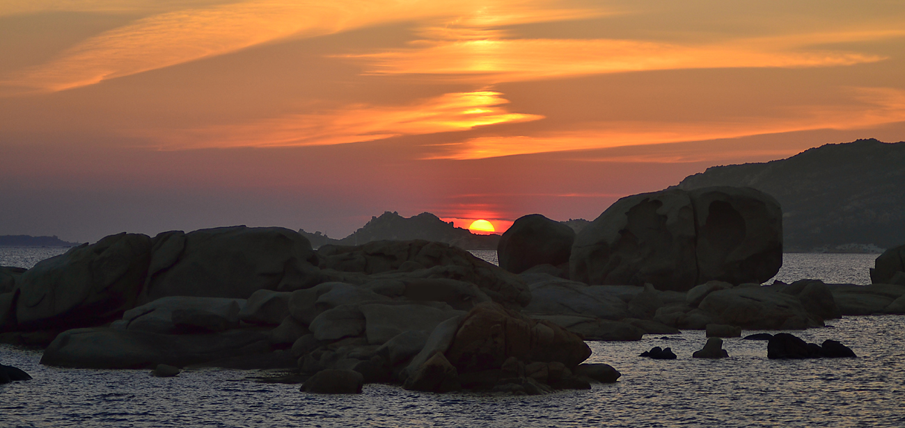 the rocks of the pachyderm, sunset from Maddalena...
