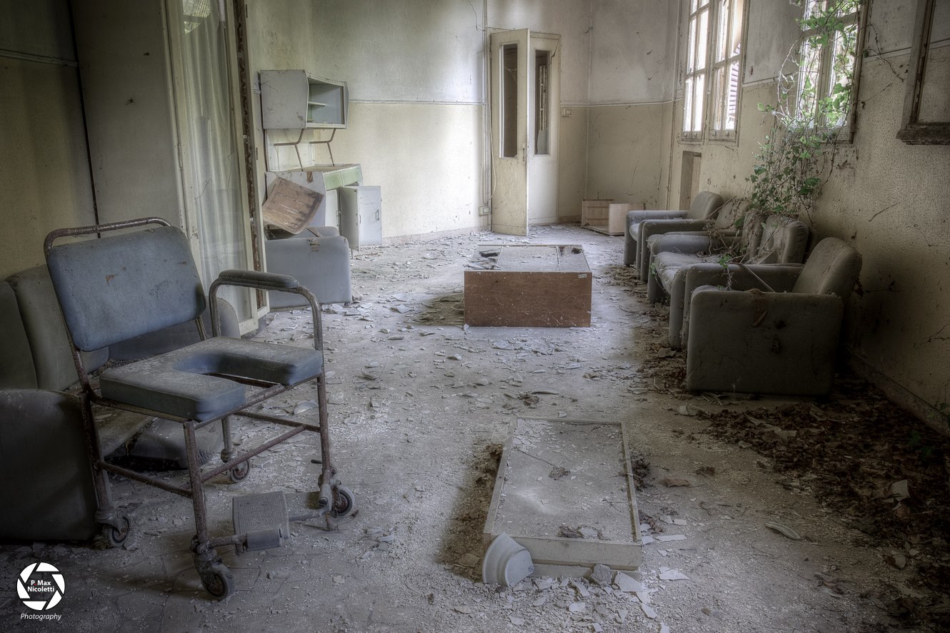 Inside an abandoned asylum....