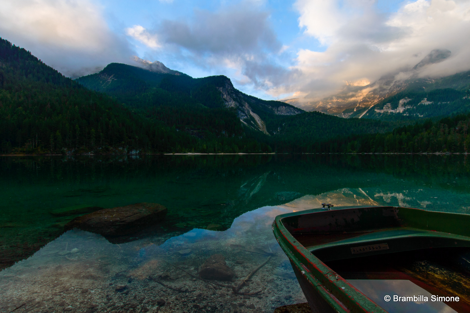 The lake and the boat...