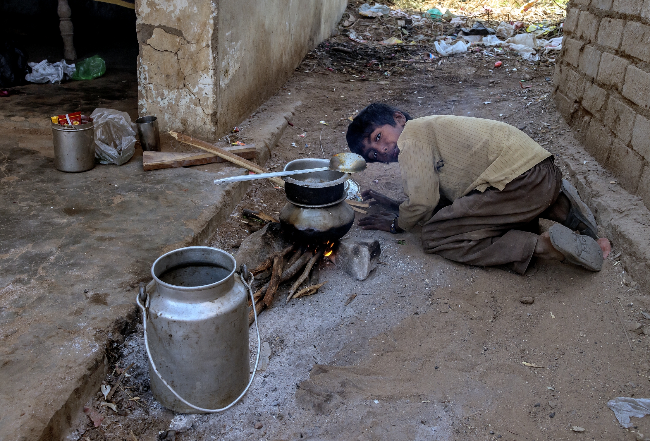Gujarat 2015 - In a village a fire...