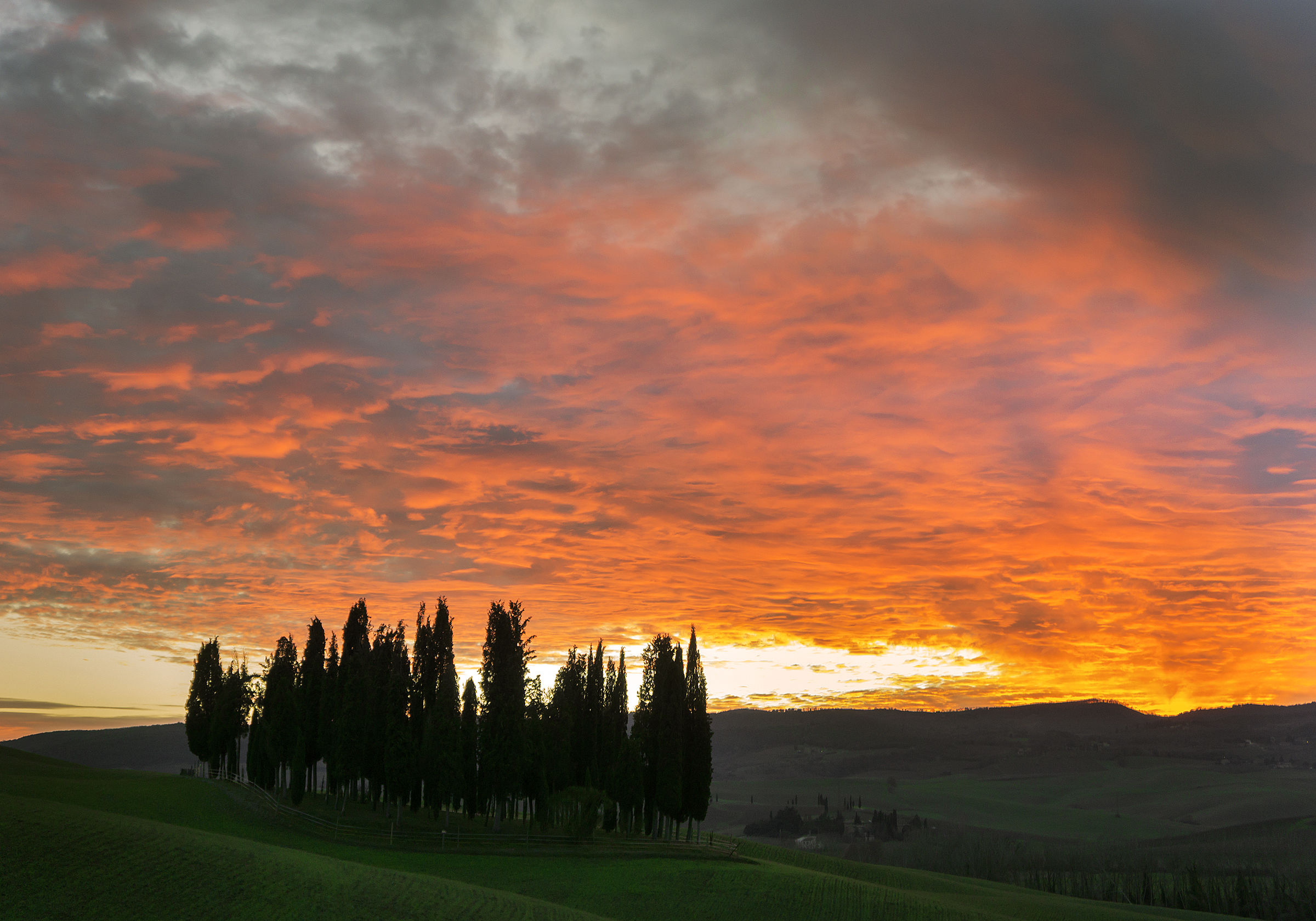 A sunset in the Val d'Orcia...