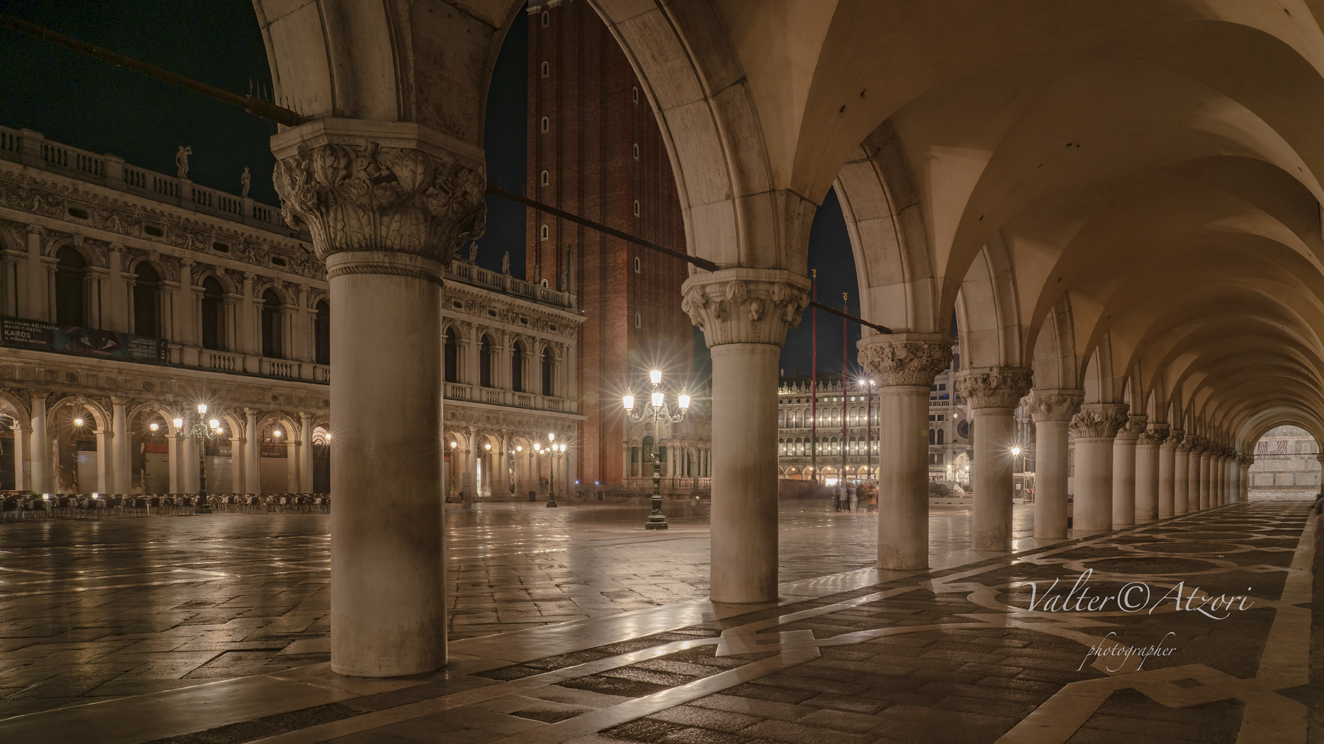 Glimpse of St. Mark's Square from the colonnade ...