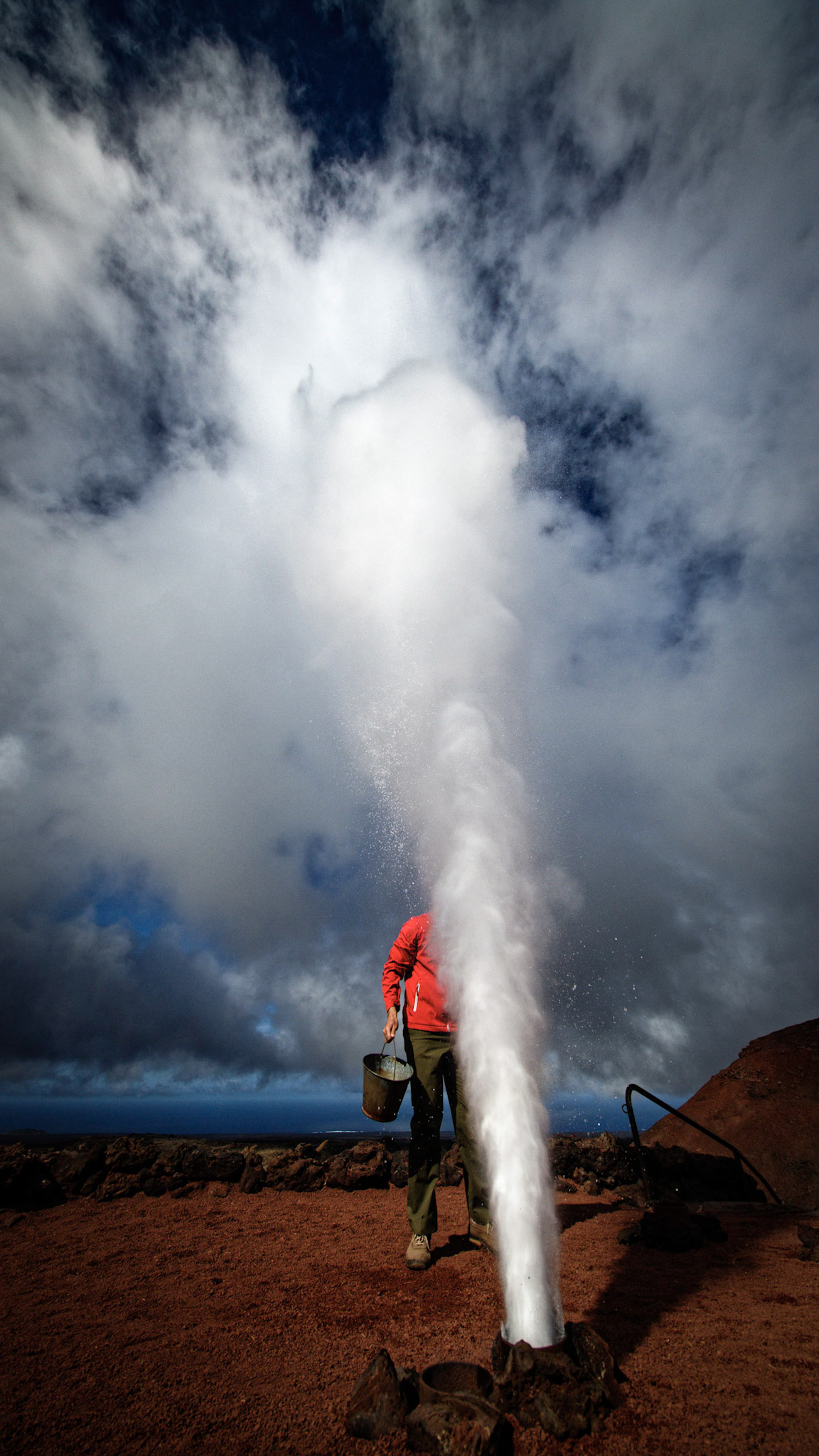 The first day of work at the geyser...