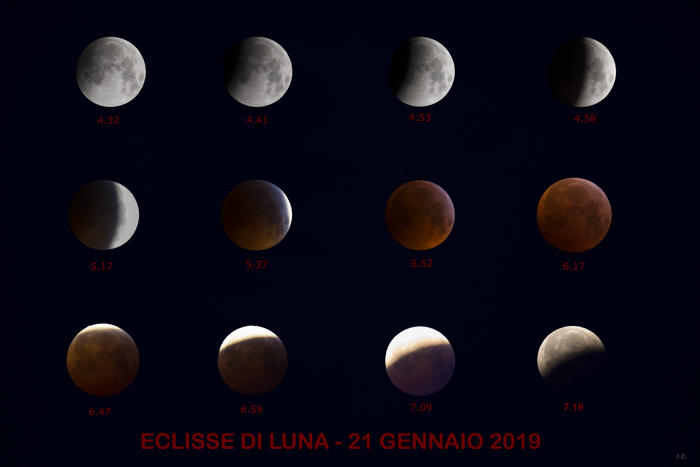 Le fasi dell'eclisse del 21.1.19...