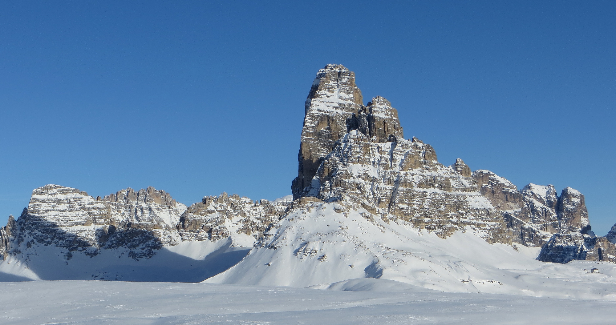 Three peaks from Mount Piana...