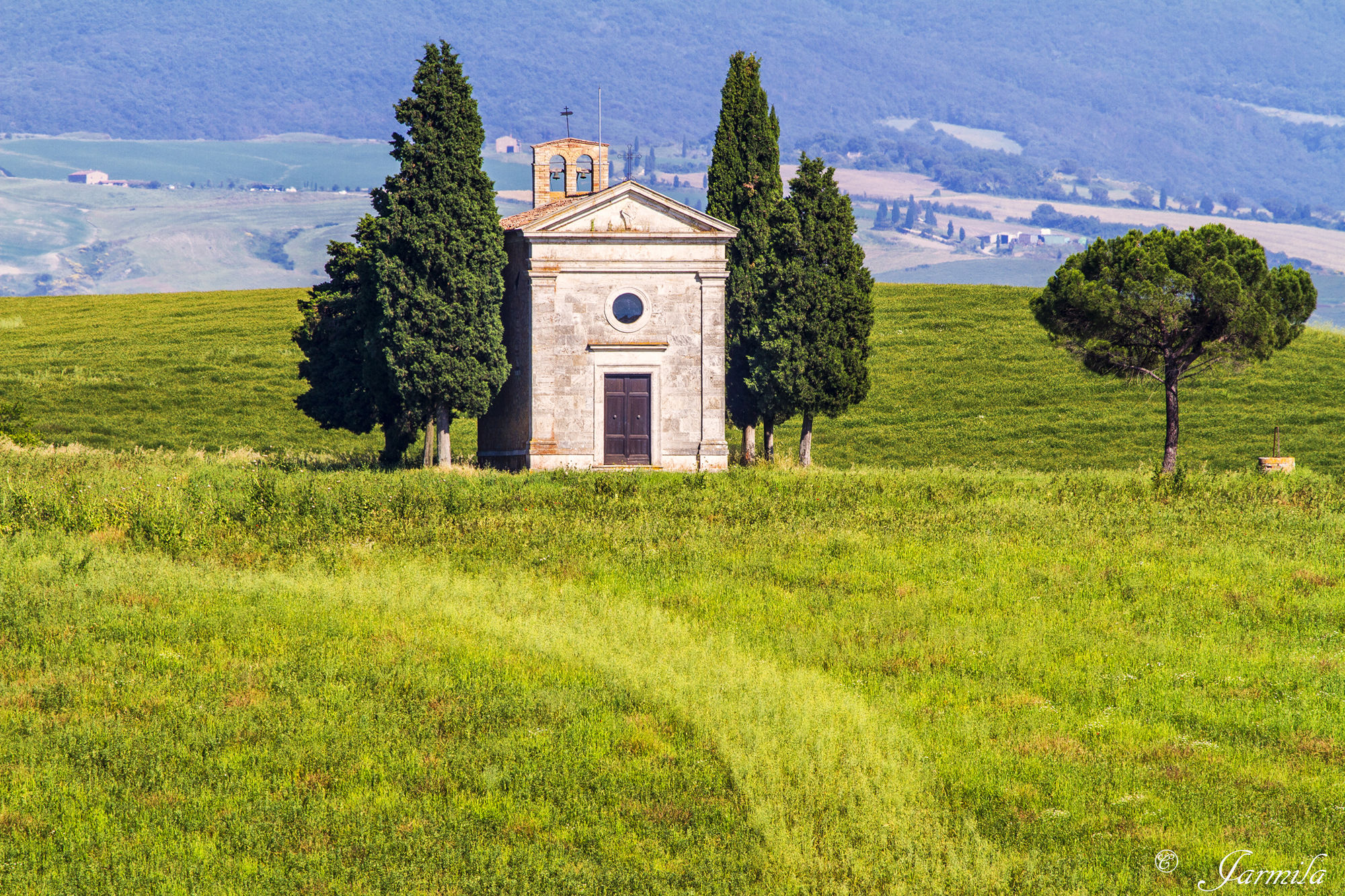 The chapel of the Madonna di San Quirico d'Orcia Vitaleta...