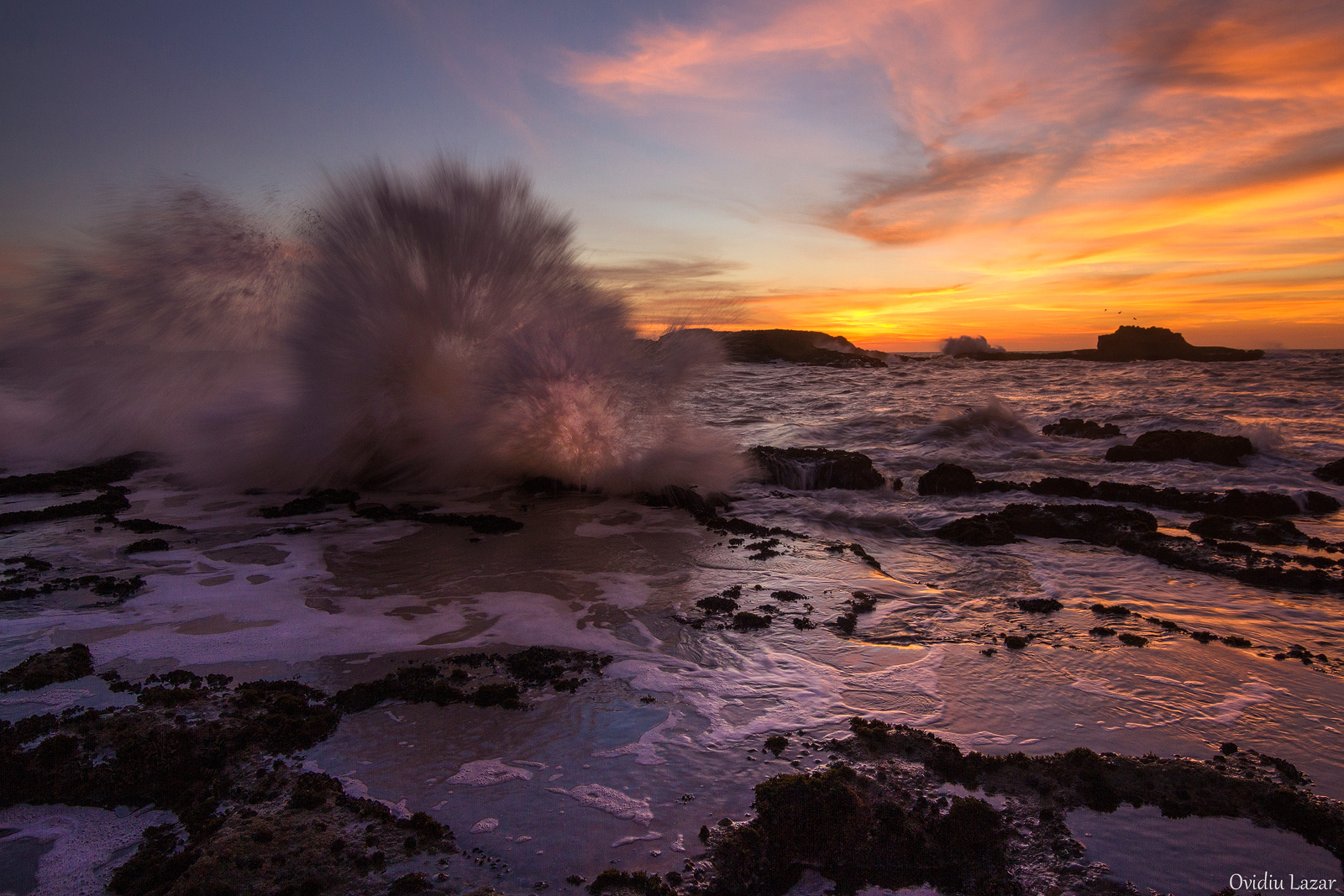 at sunset...