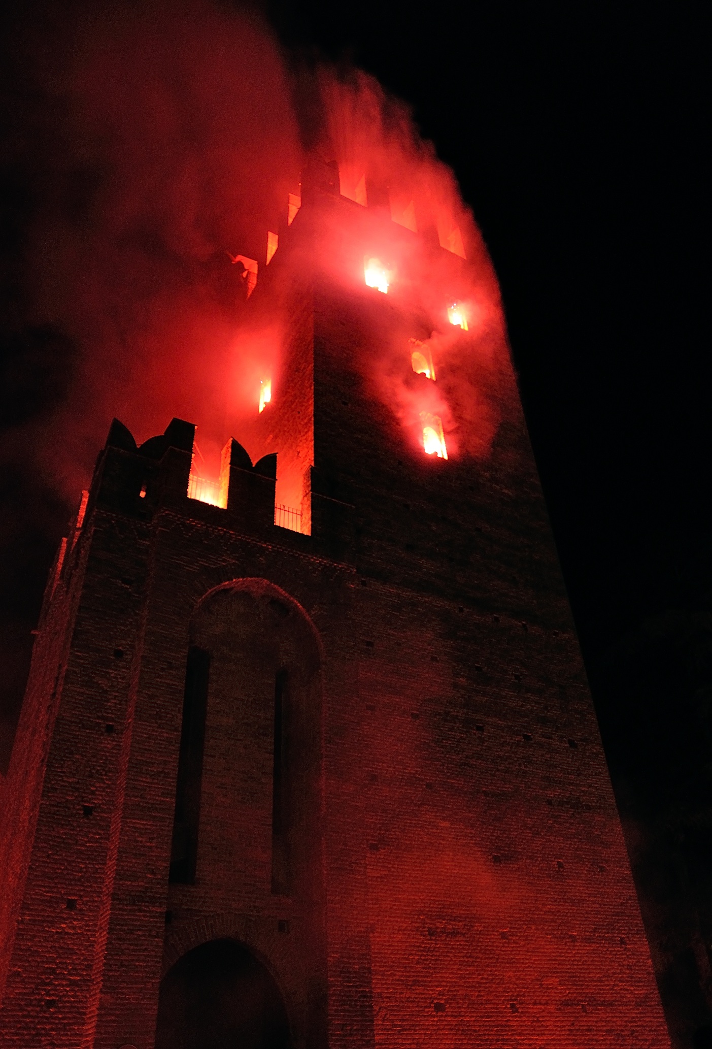 Castle in flames...