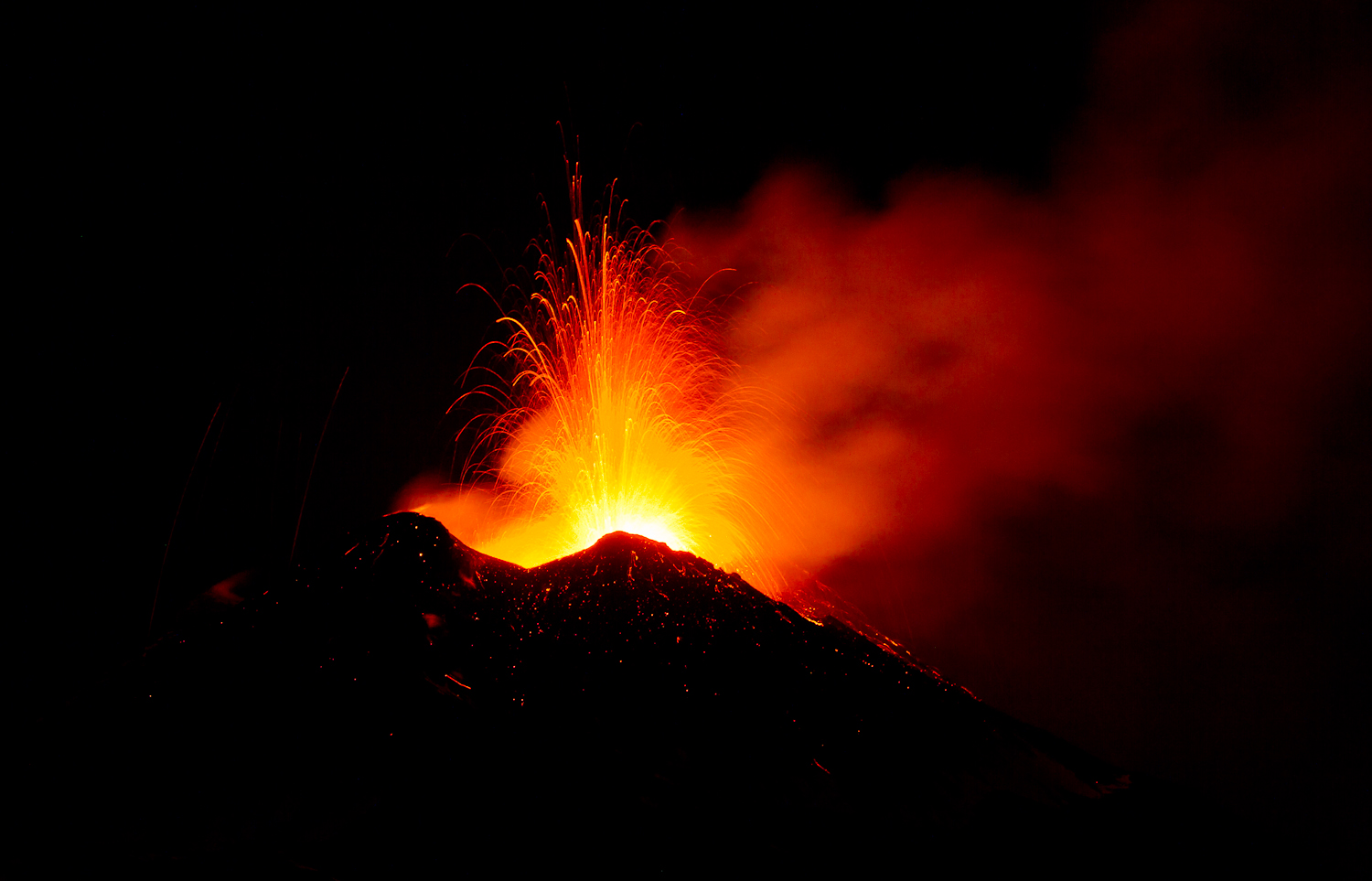 Last eruption from the crater southeast...