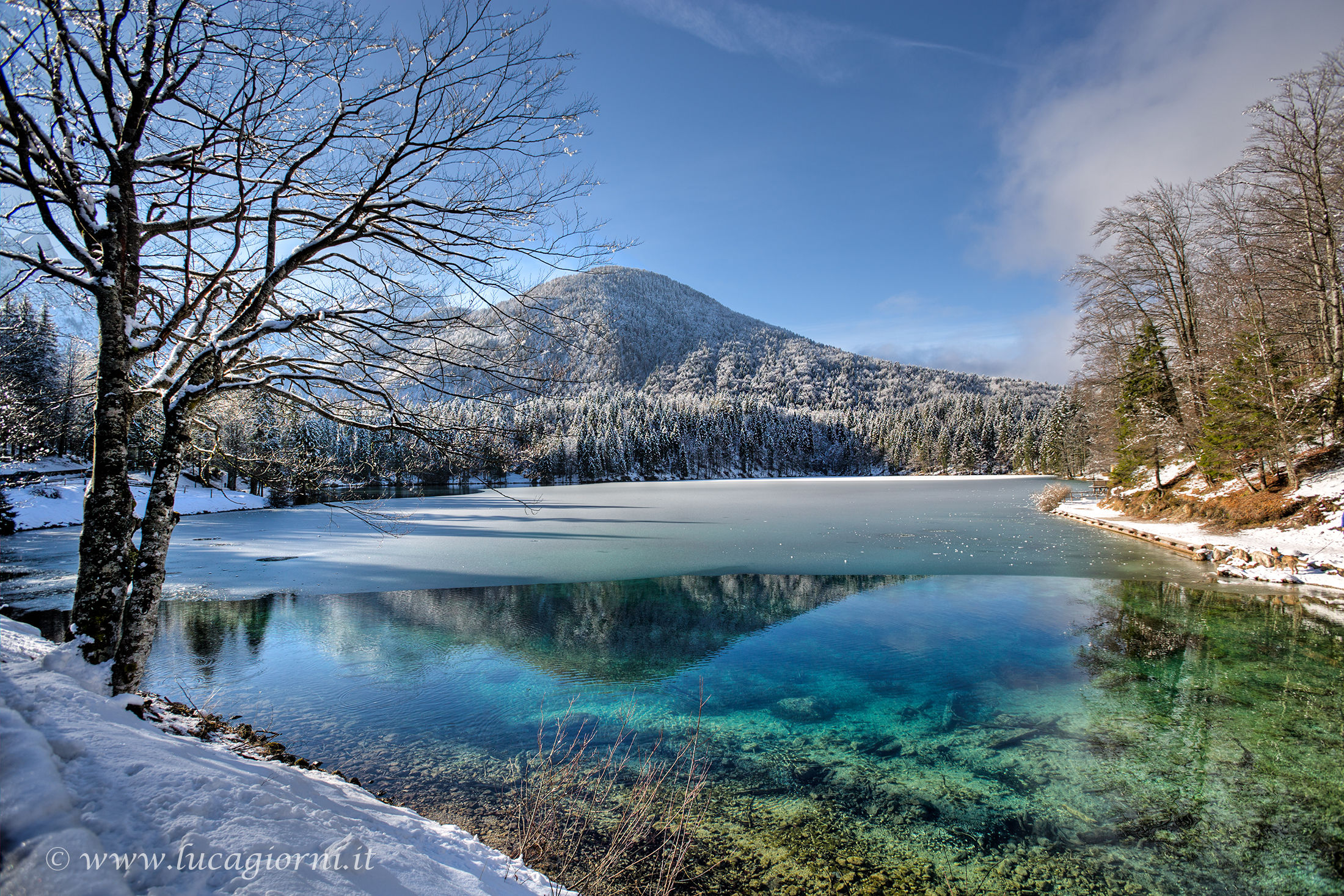 Winter on the lakes of Fusine...