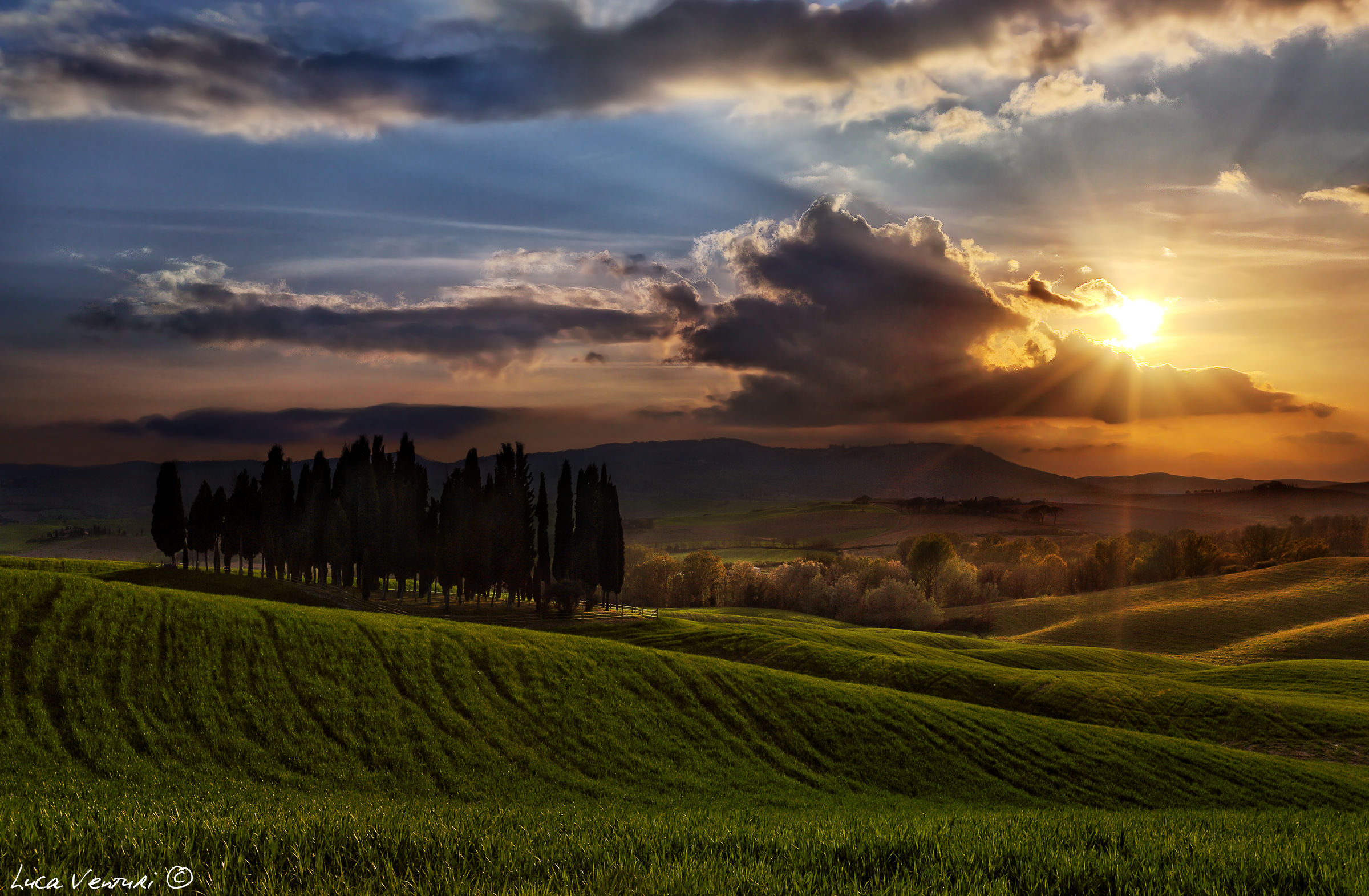 Spring Sunset Colors in Valdorcia...