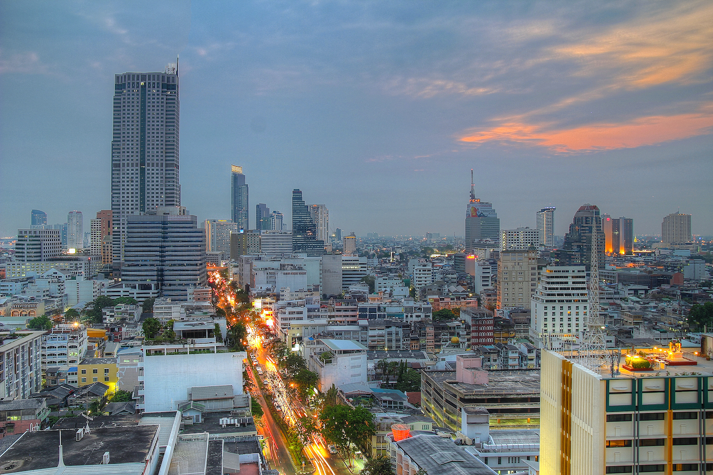 Bangkok skyline...