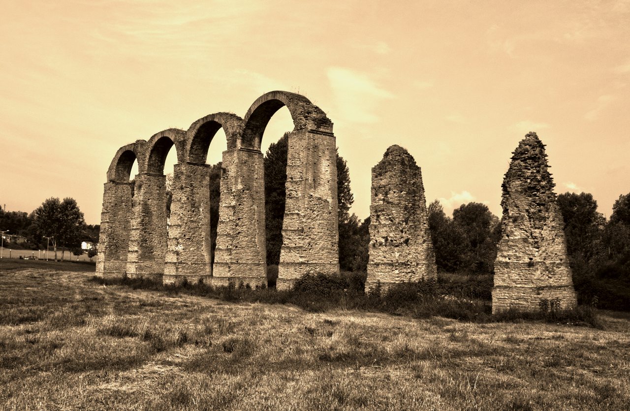 Remains of the Roman aqueduct...