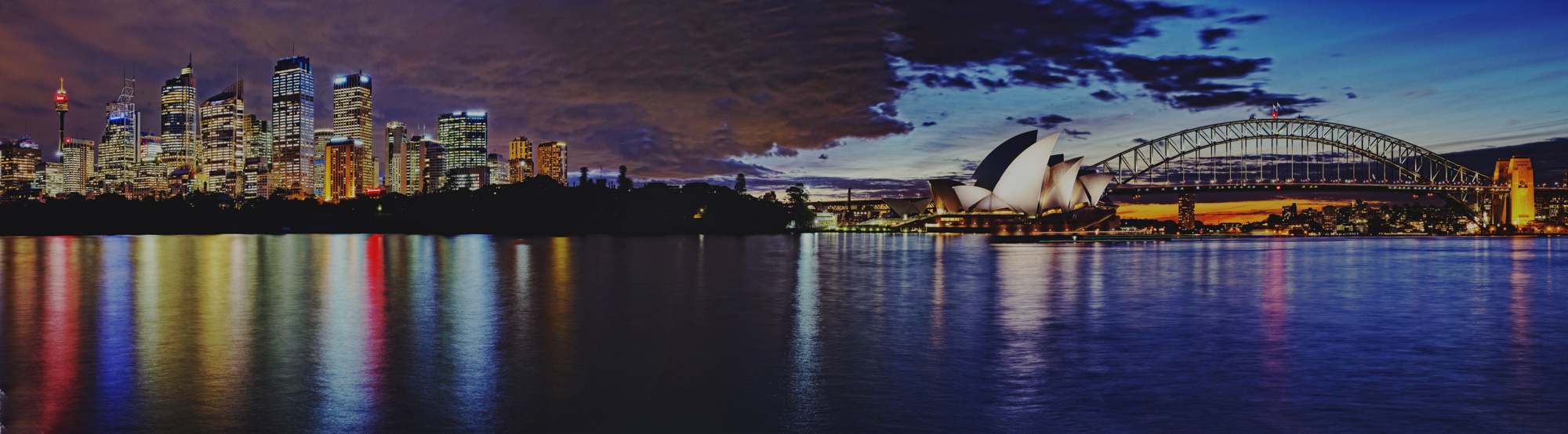 Sydney Harbour vista notturna da Mrs Macquarie's Point...