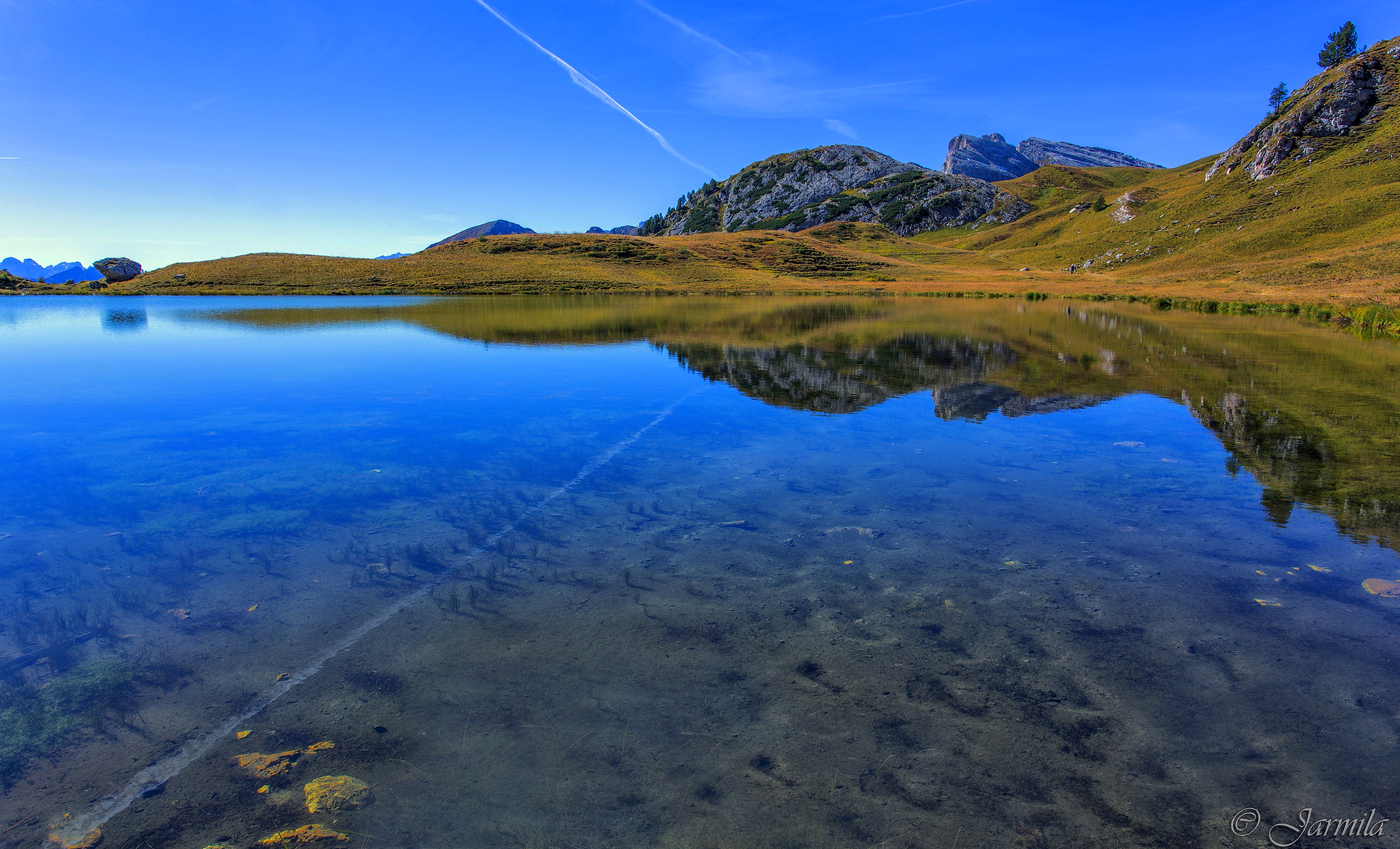 Lake Valparola, Sesto Dolomites...