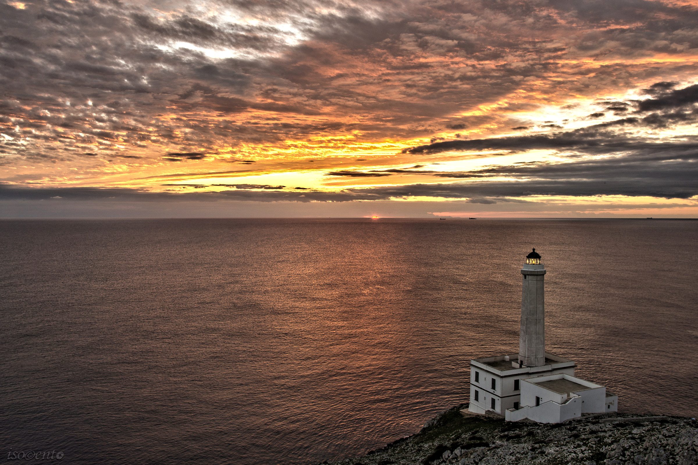First ray of sunshine from Otranto (Lighthouse Palascia)...