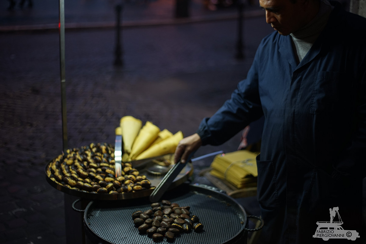 Roasted chestnuts in Piazza Navona...