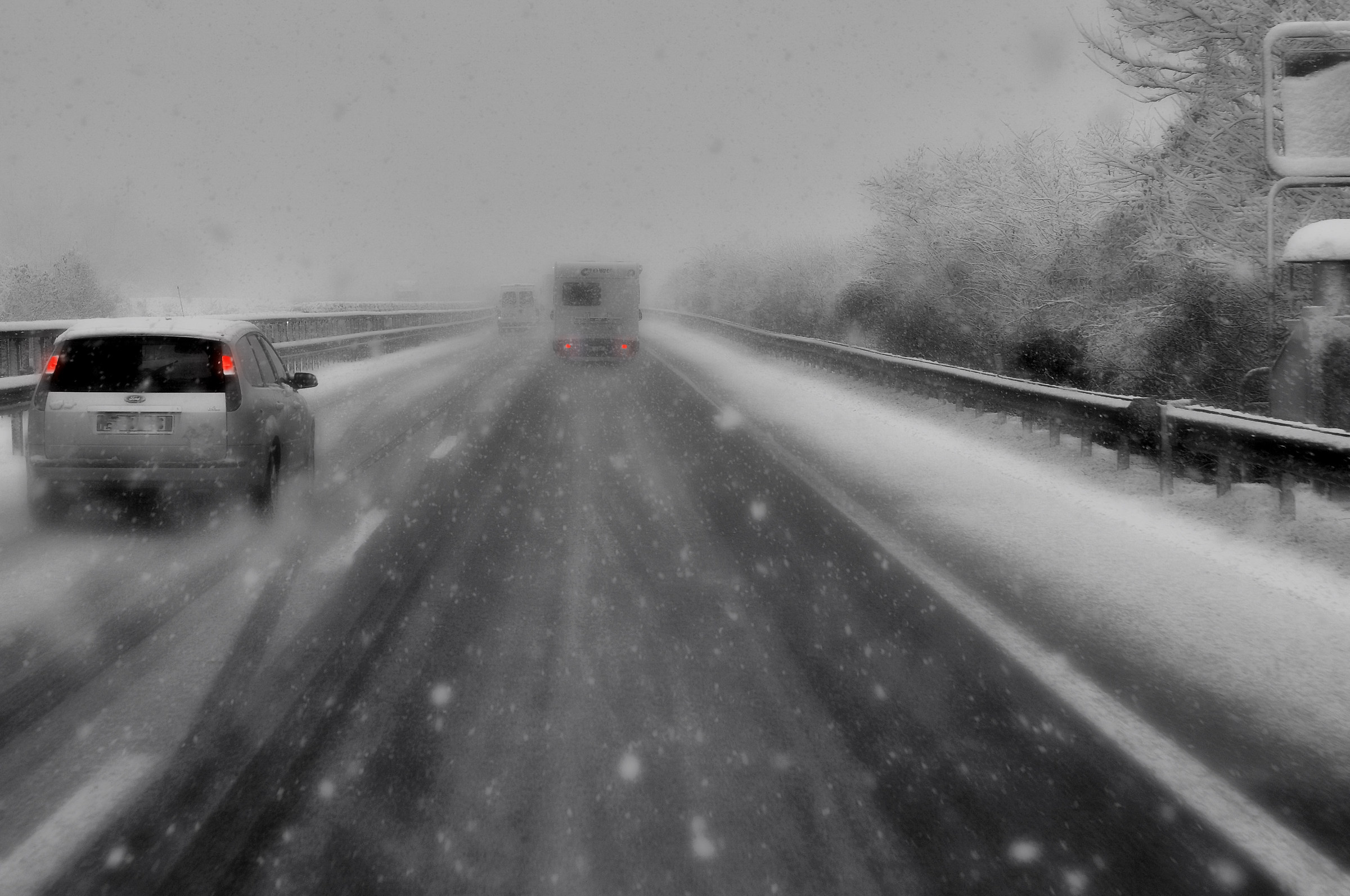 Snow on Highway 2...