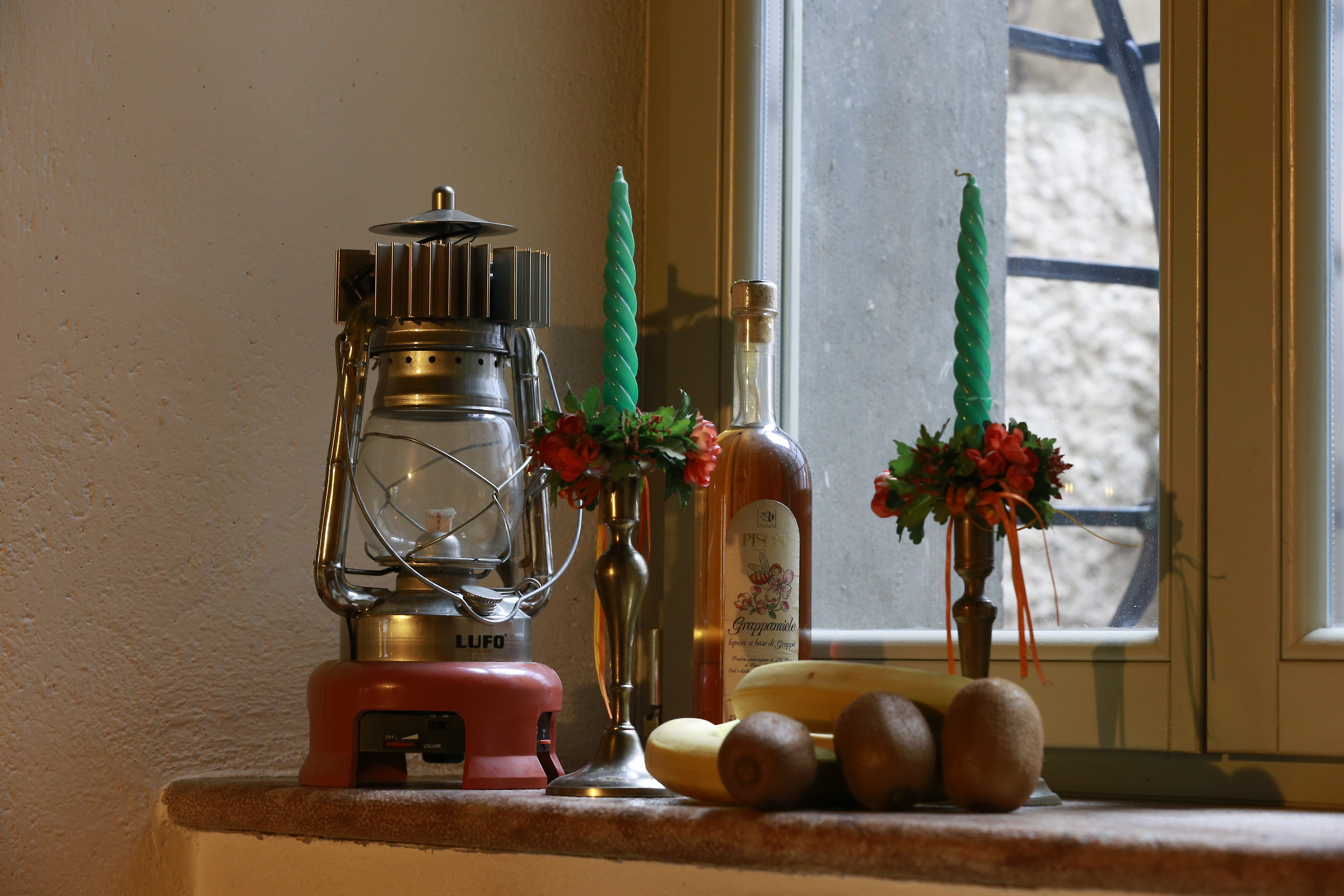On a mountain house windowsill...