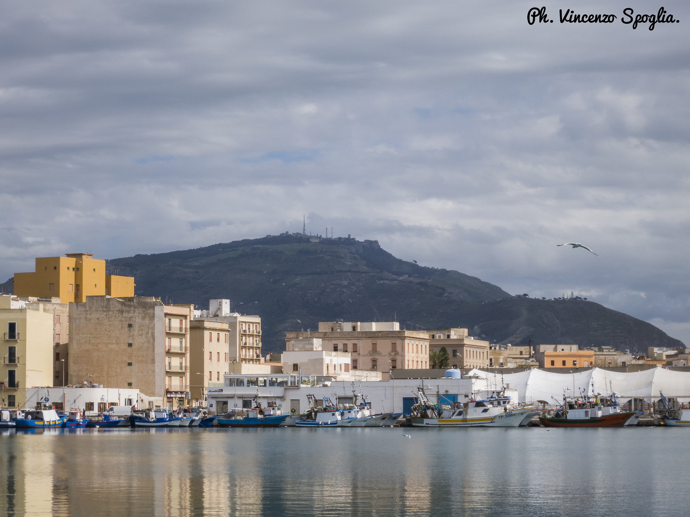 The mountain view from the harbor - Trapani...
