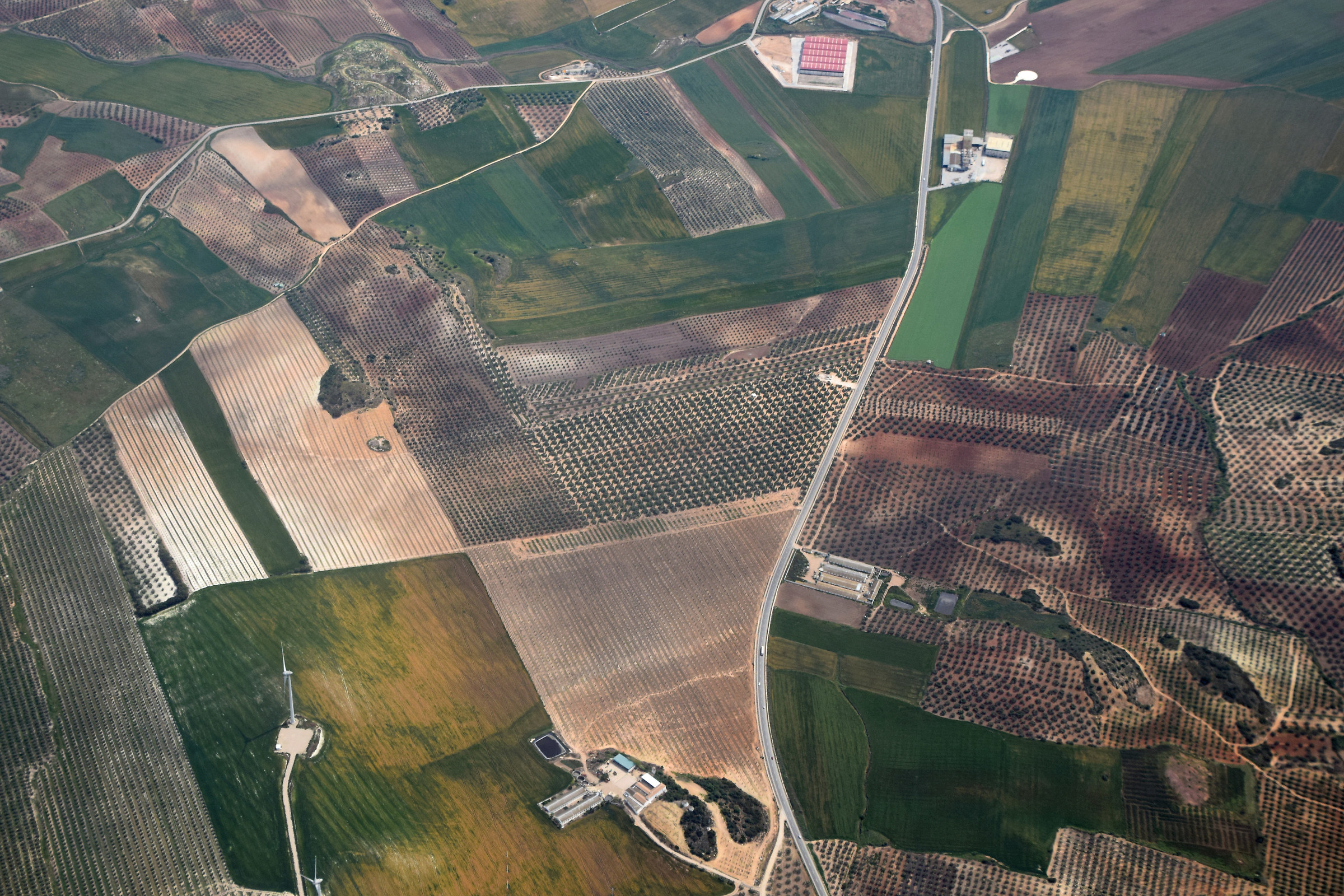 Veduta aerea di un patchwork agricola...