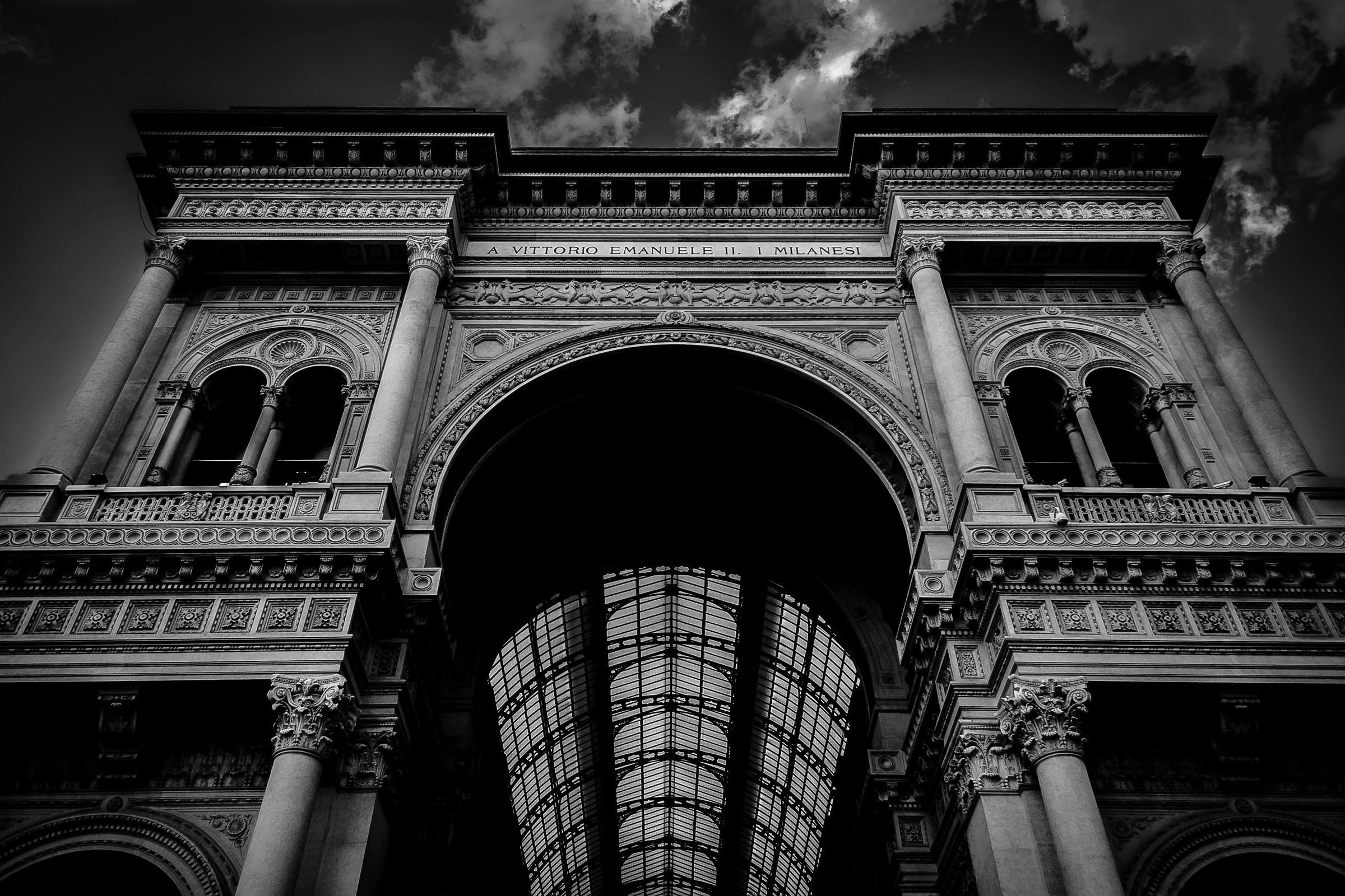 Vittorio Emanuele Gallery in black and white...