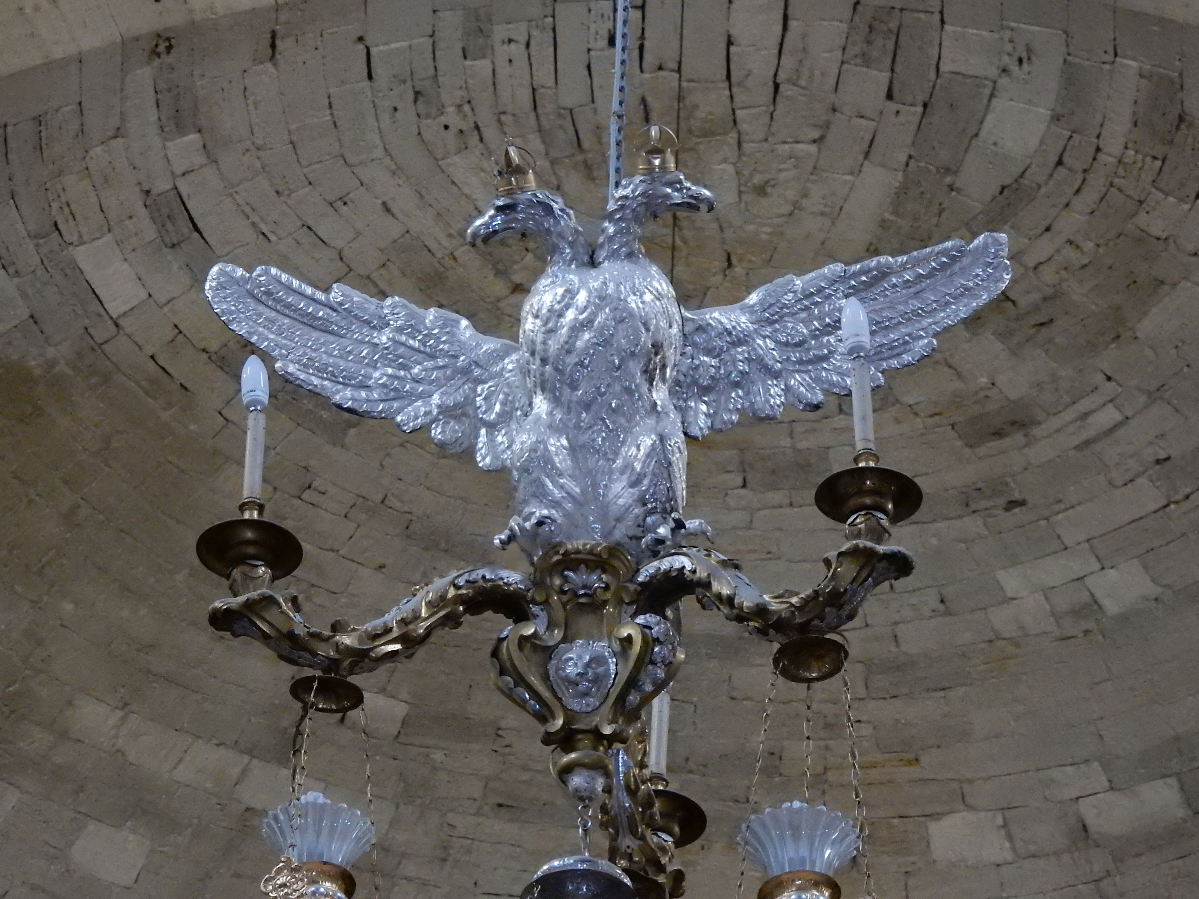 Internal chandelier in the Cathedral of Todi...