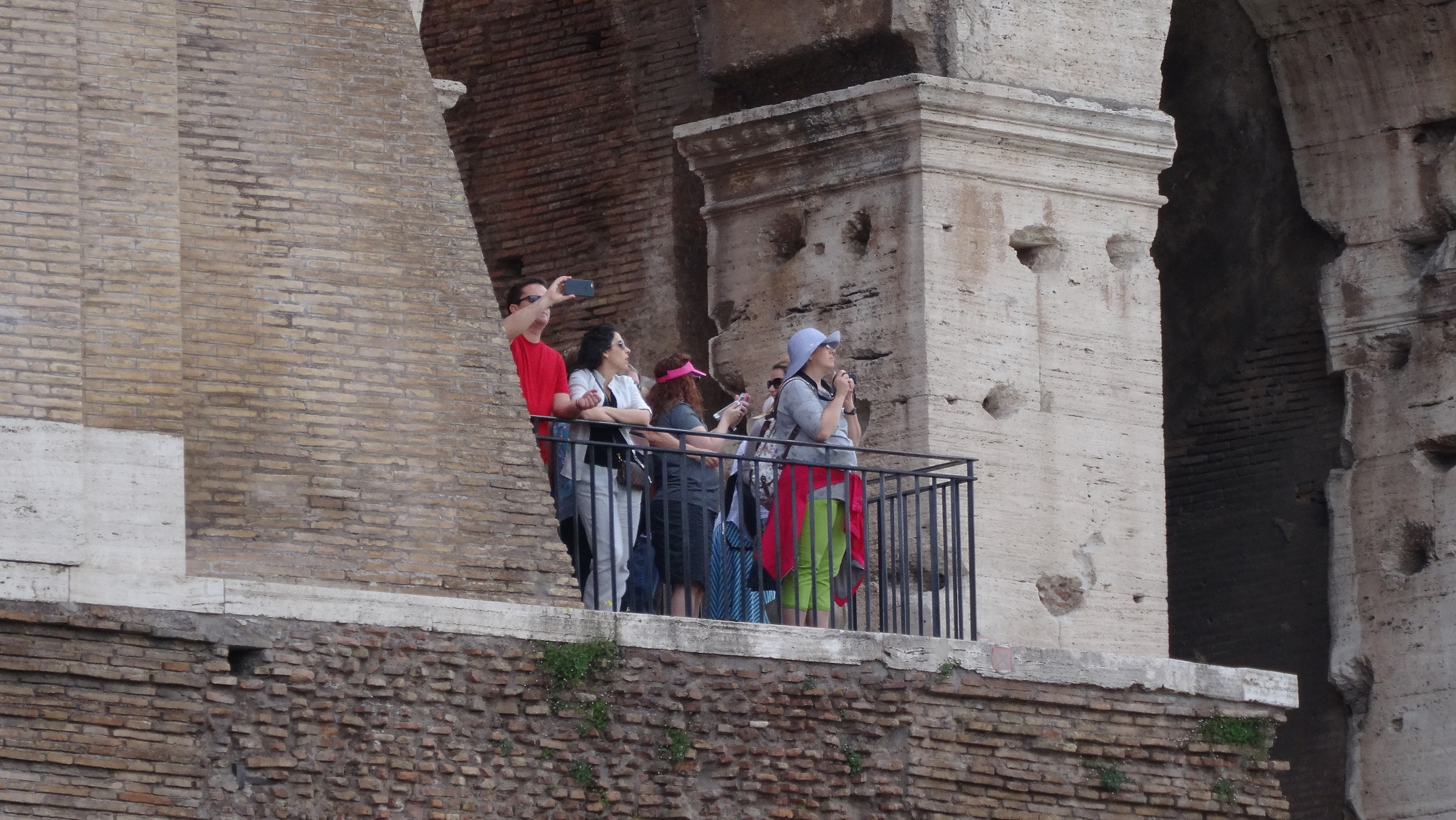 Tourists at the Colosseum...