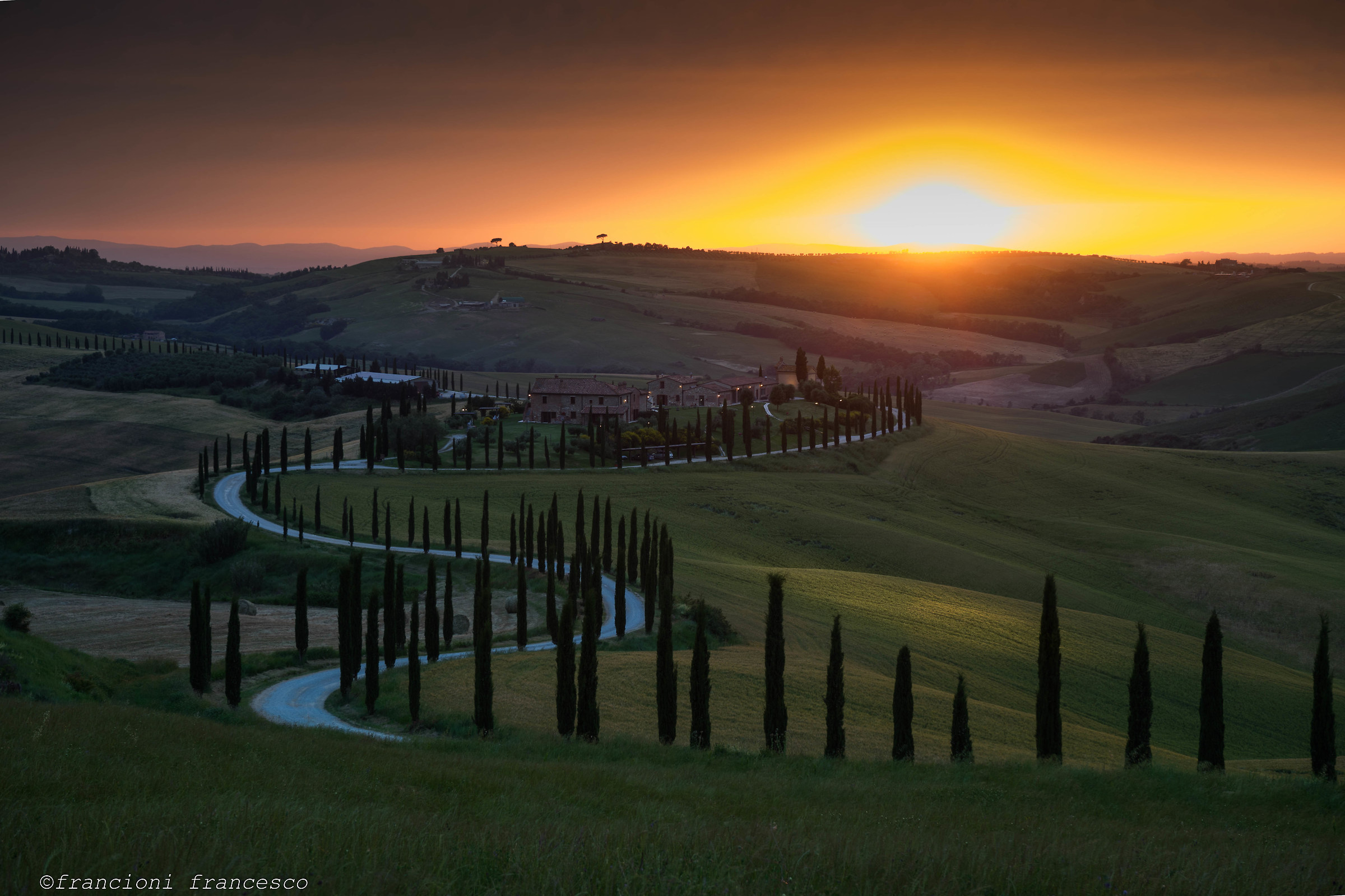 Sunset in the Val D'Orcia...