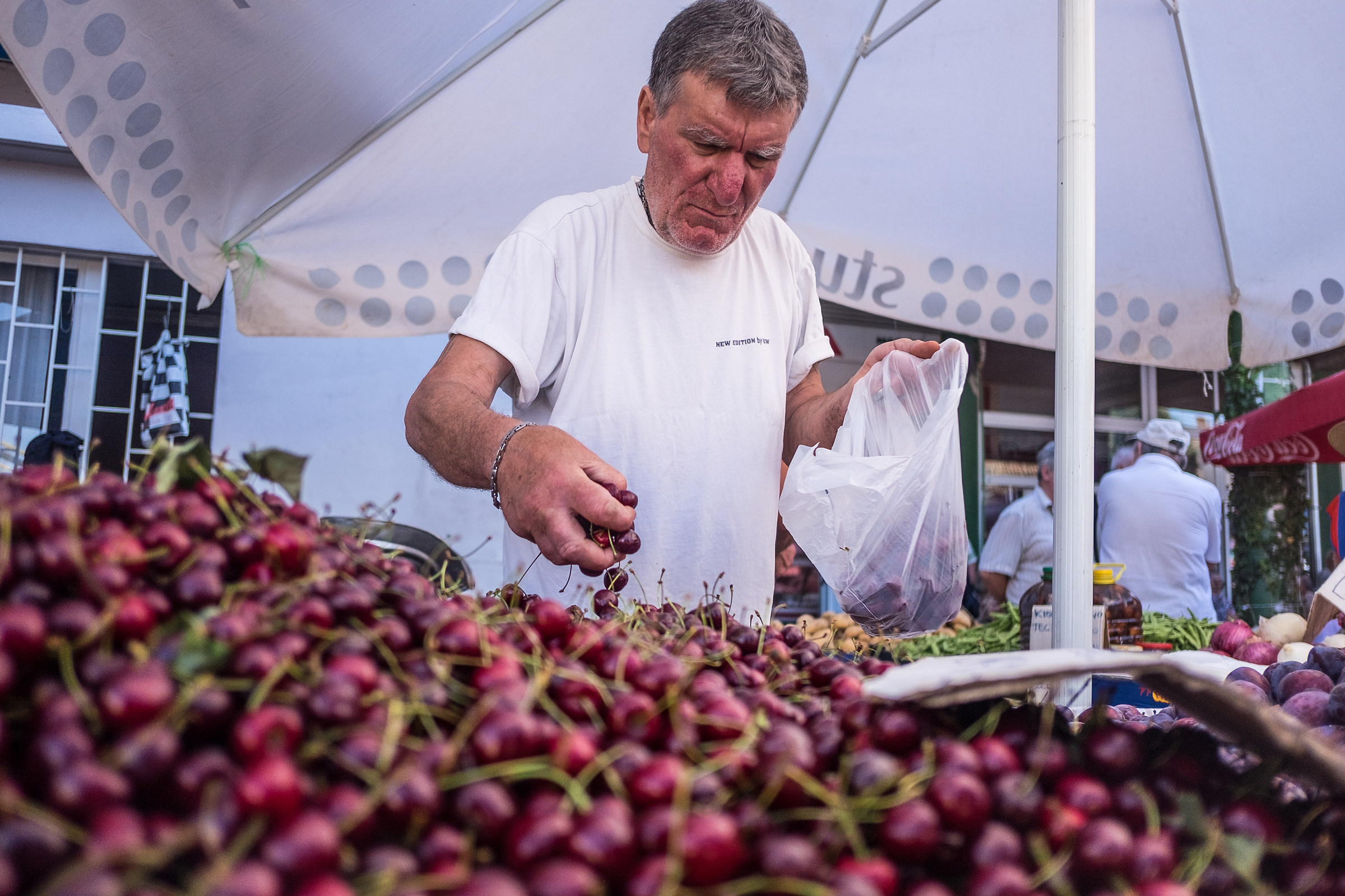 The Merchant of cherries 2nd (of šibenik market)...