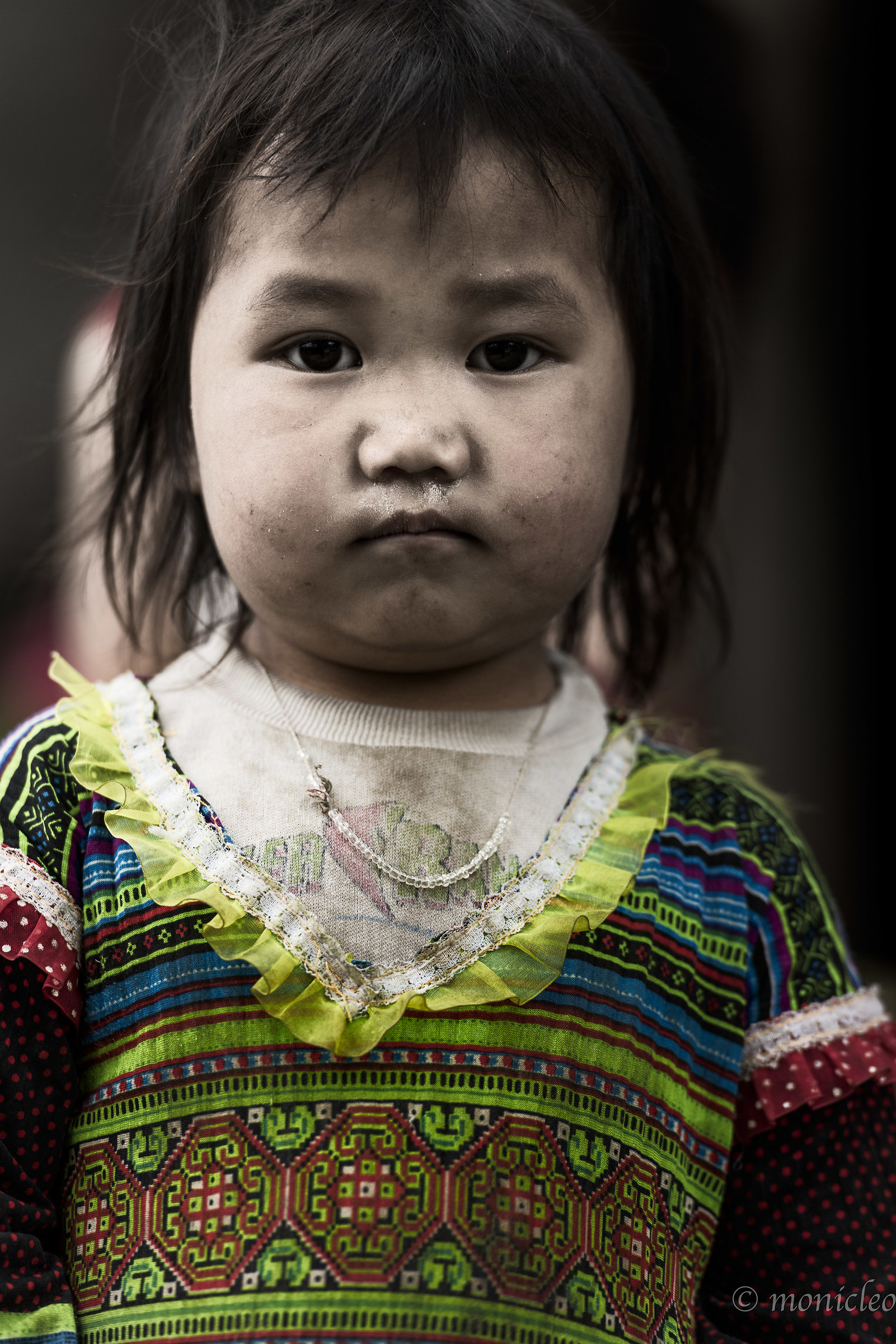 Flower Lolo Young Girl in Lung Cu (North Vietnam)...