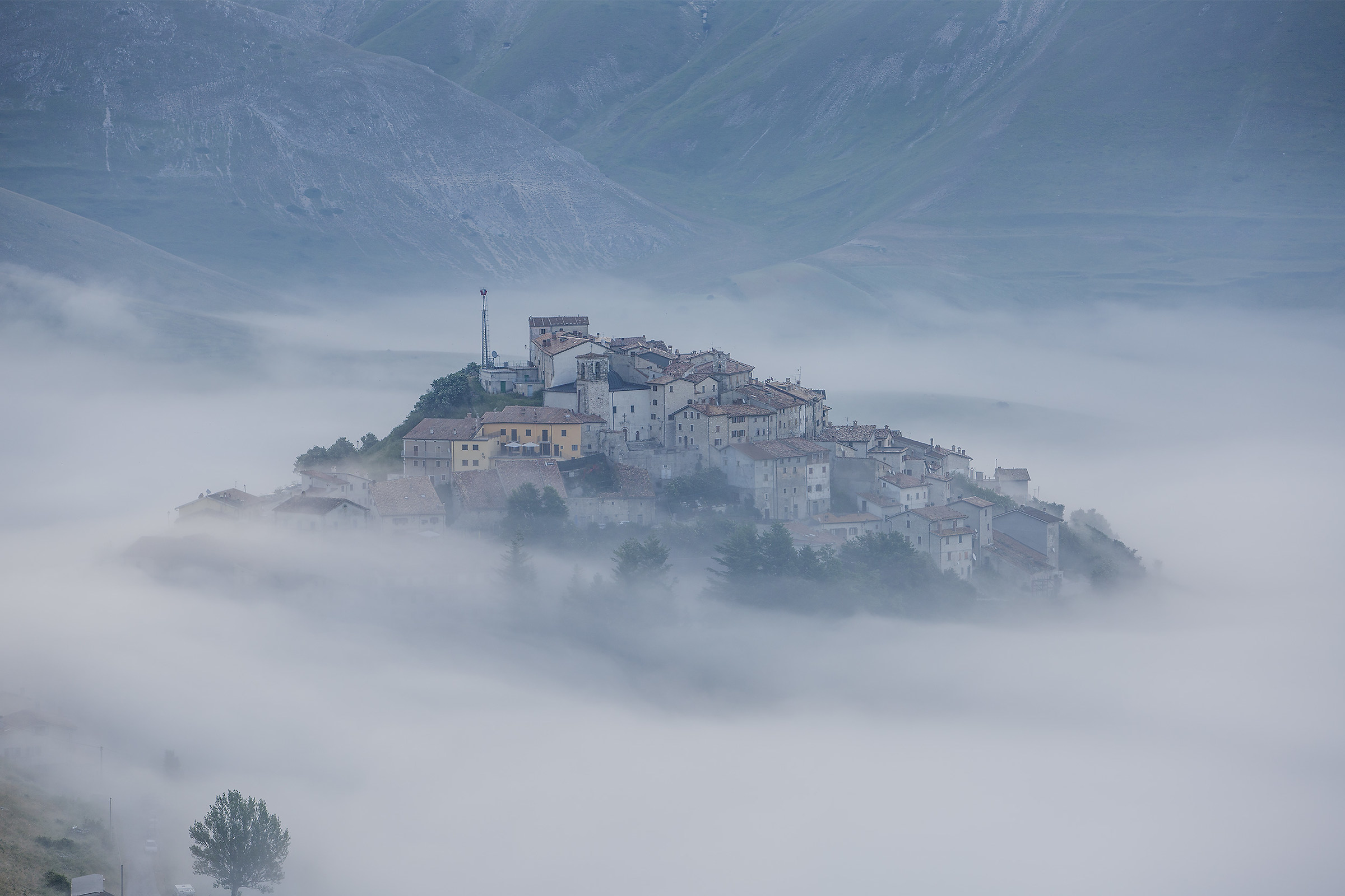 Castelluccio through the fog...