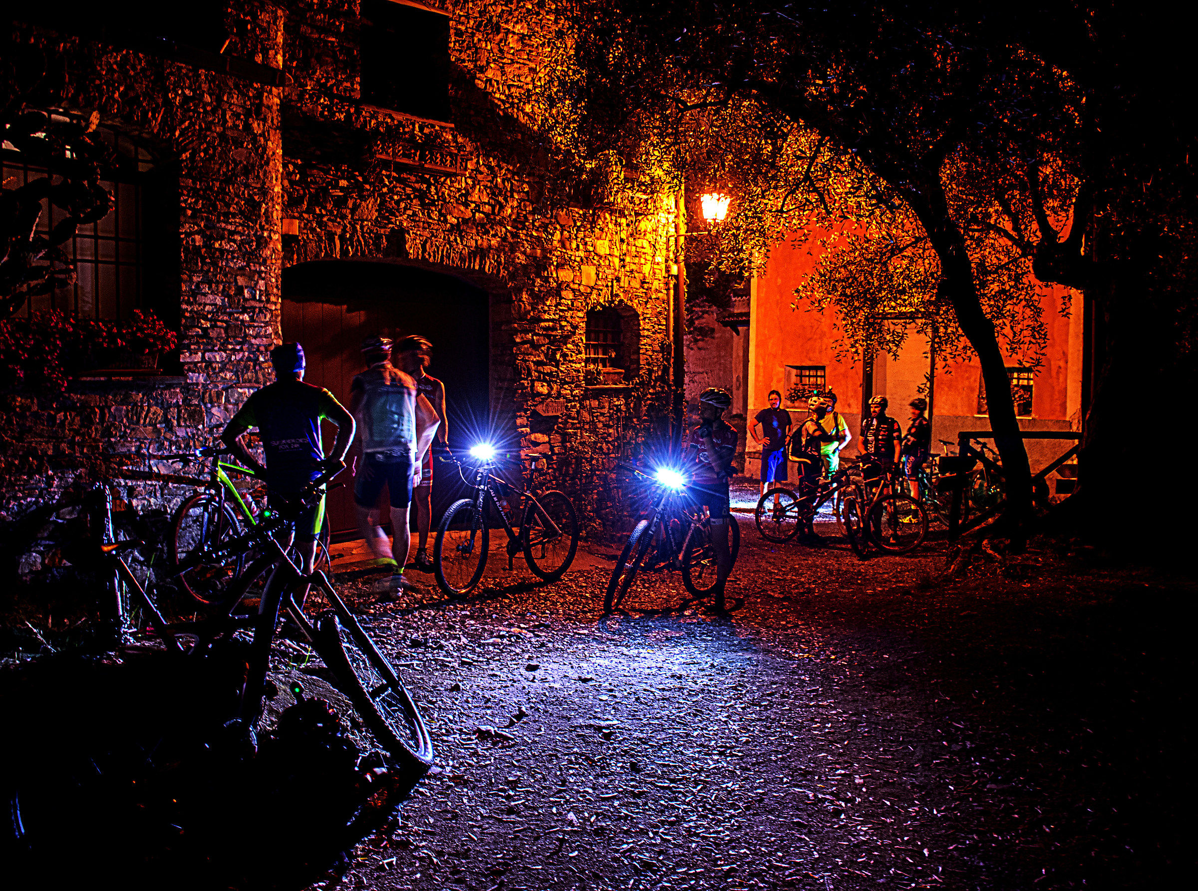Night cyclists Colla Micheri...