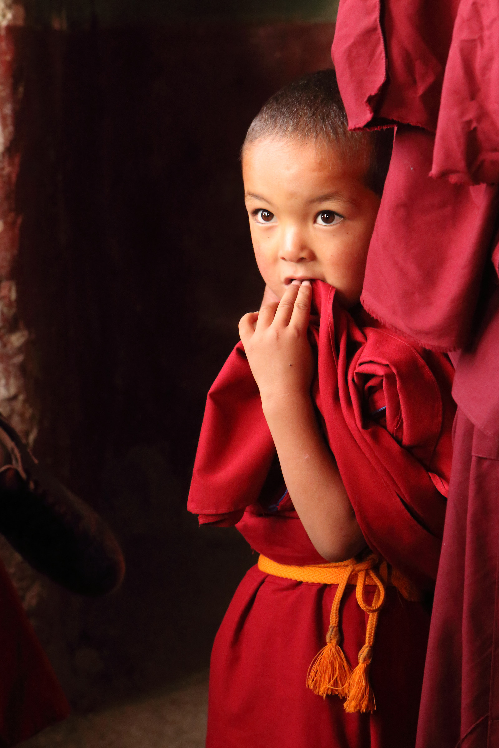 giovane monaco a Thikse...