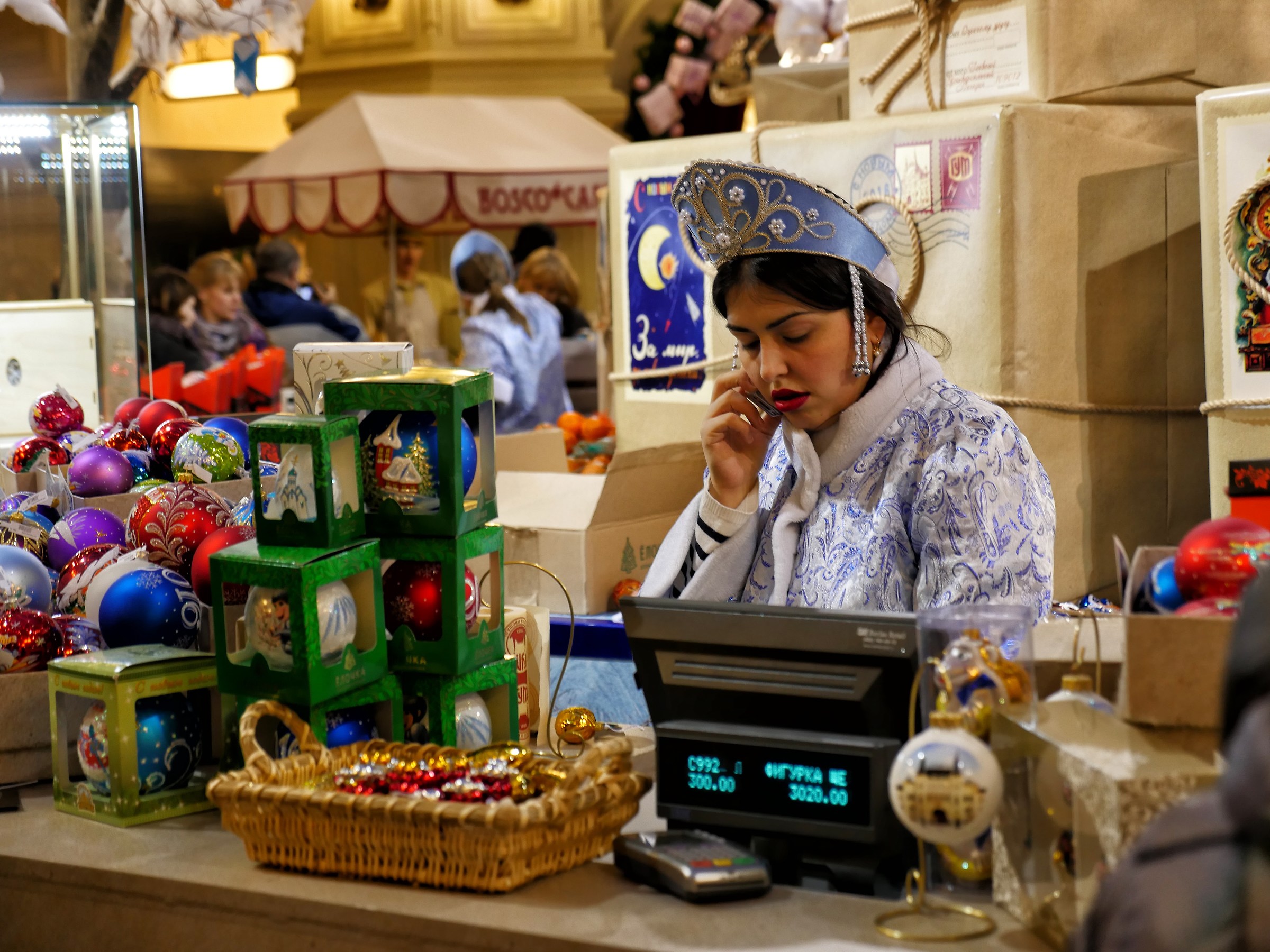 Moscow, woman in a shopping center...