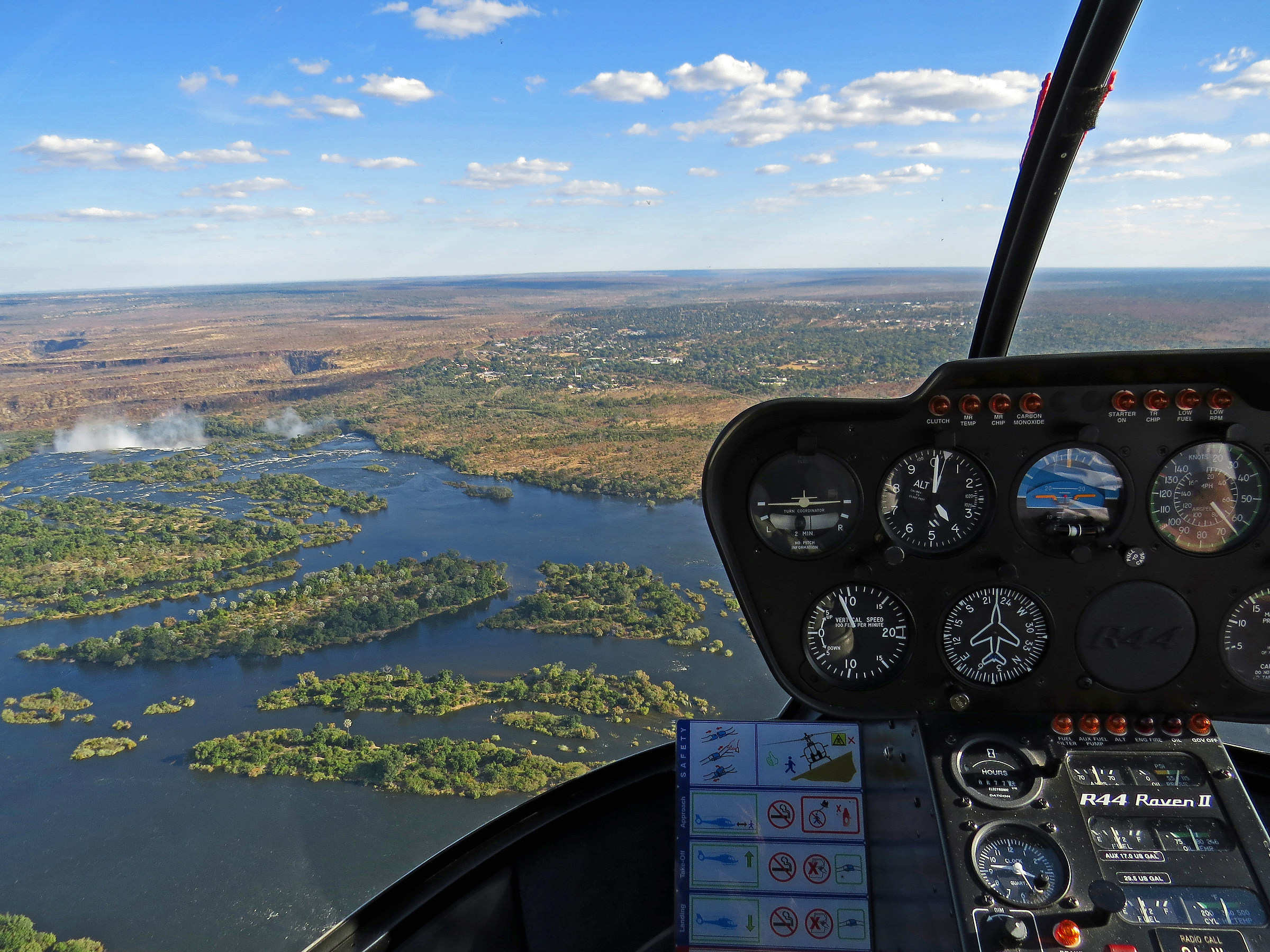over the Zambezi from the helicopter...